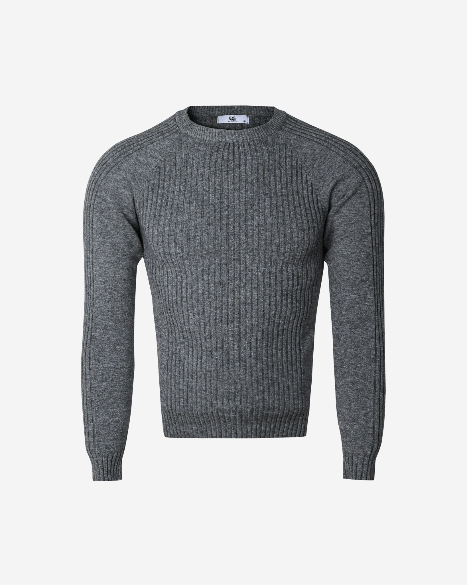 Irregular ribbed raglan muscle knit