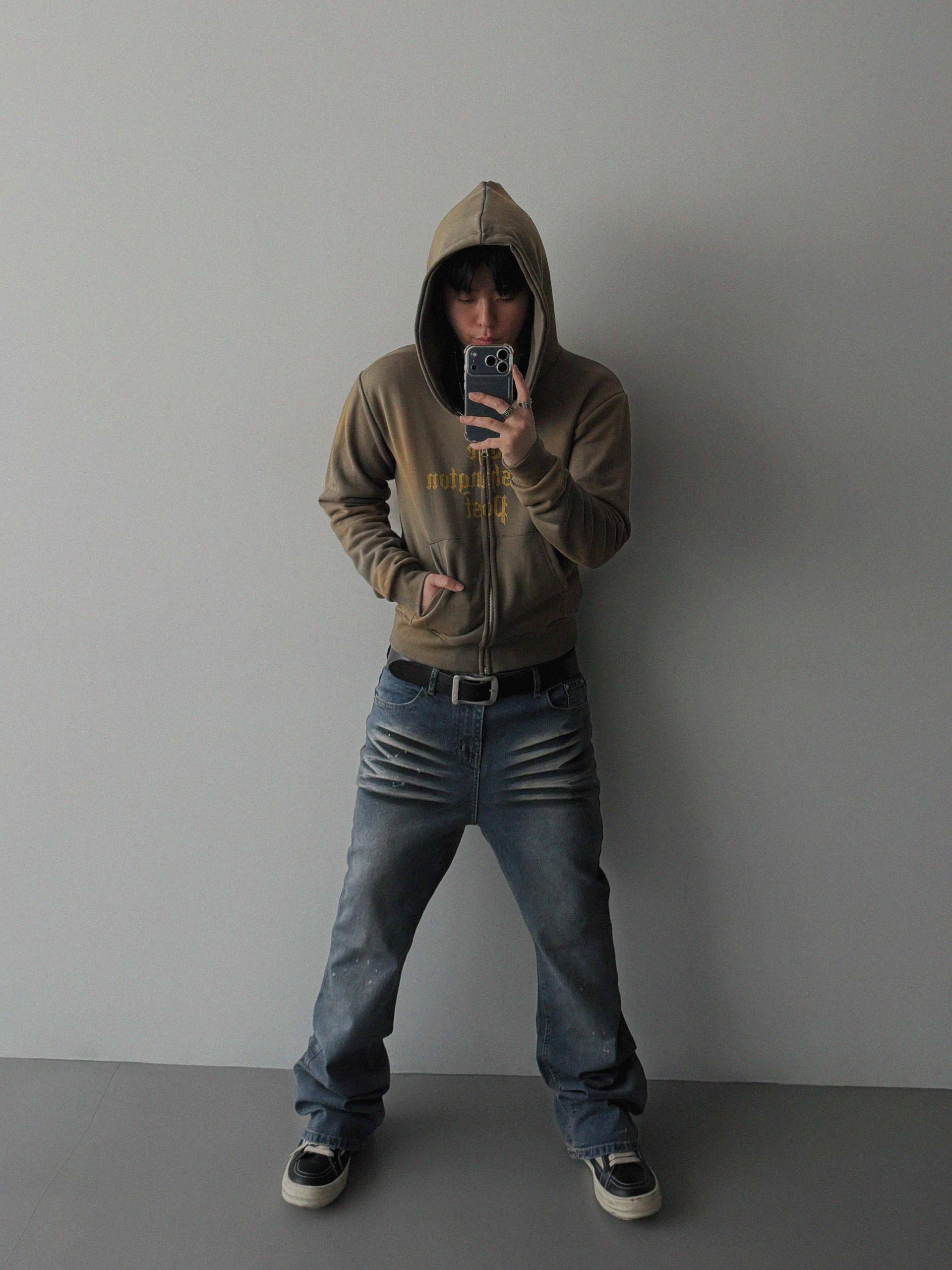 Washington crop hoodie zip-up