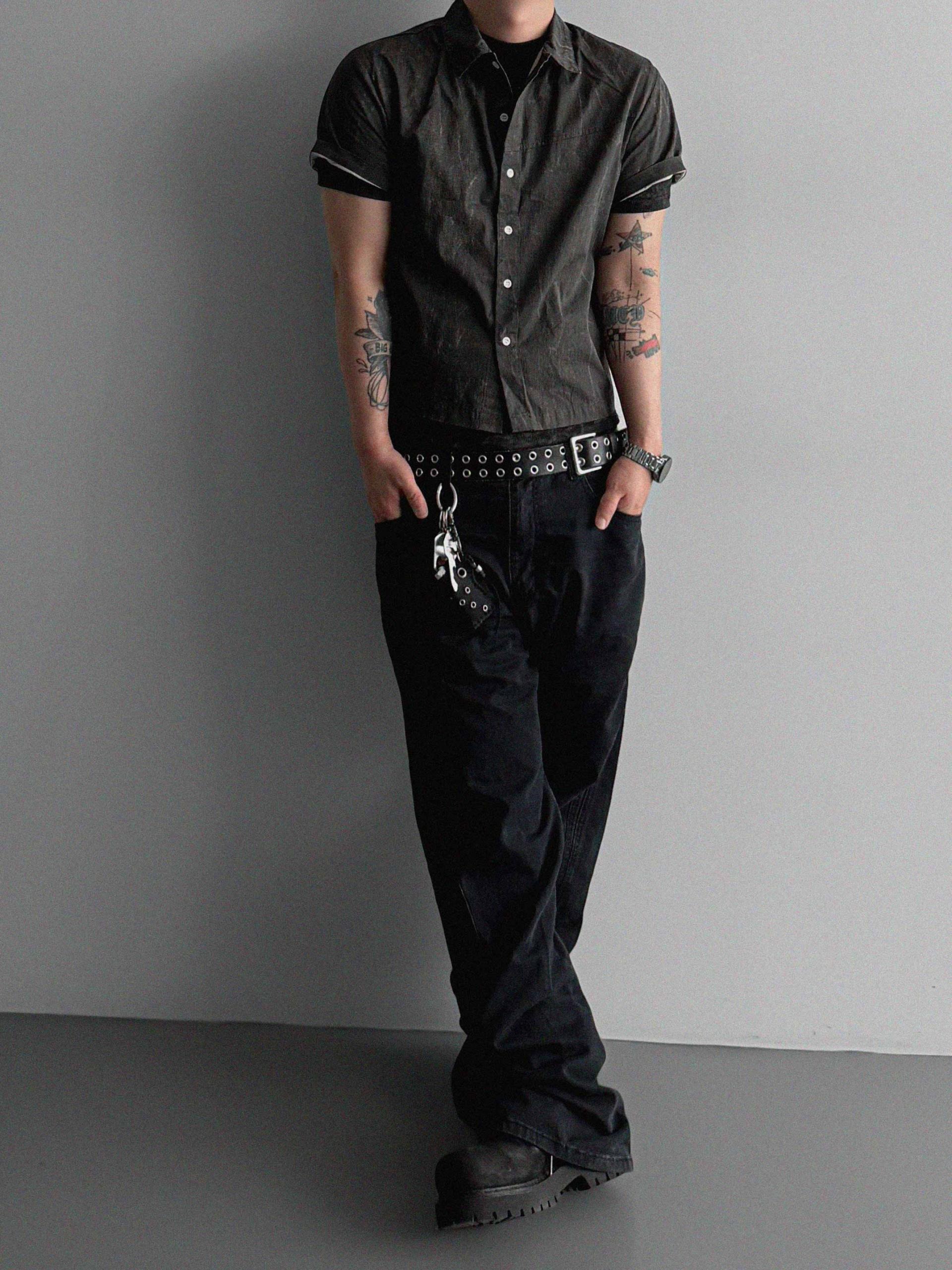 Vintage crop half shirt