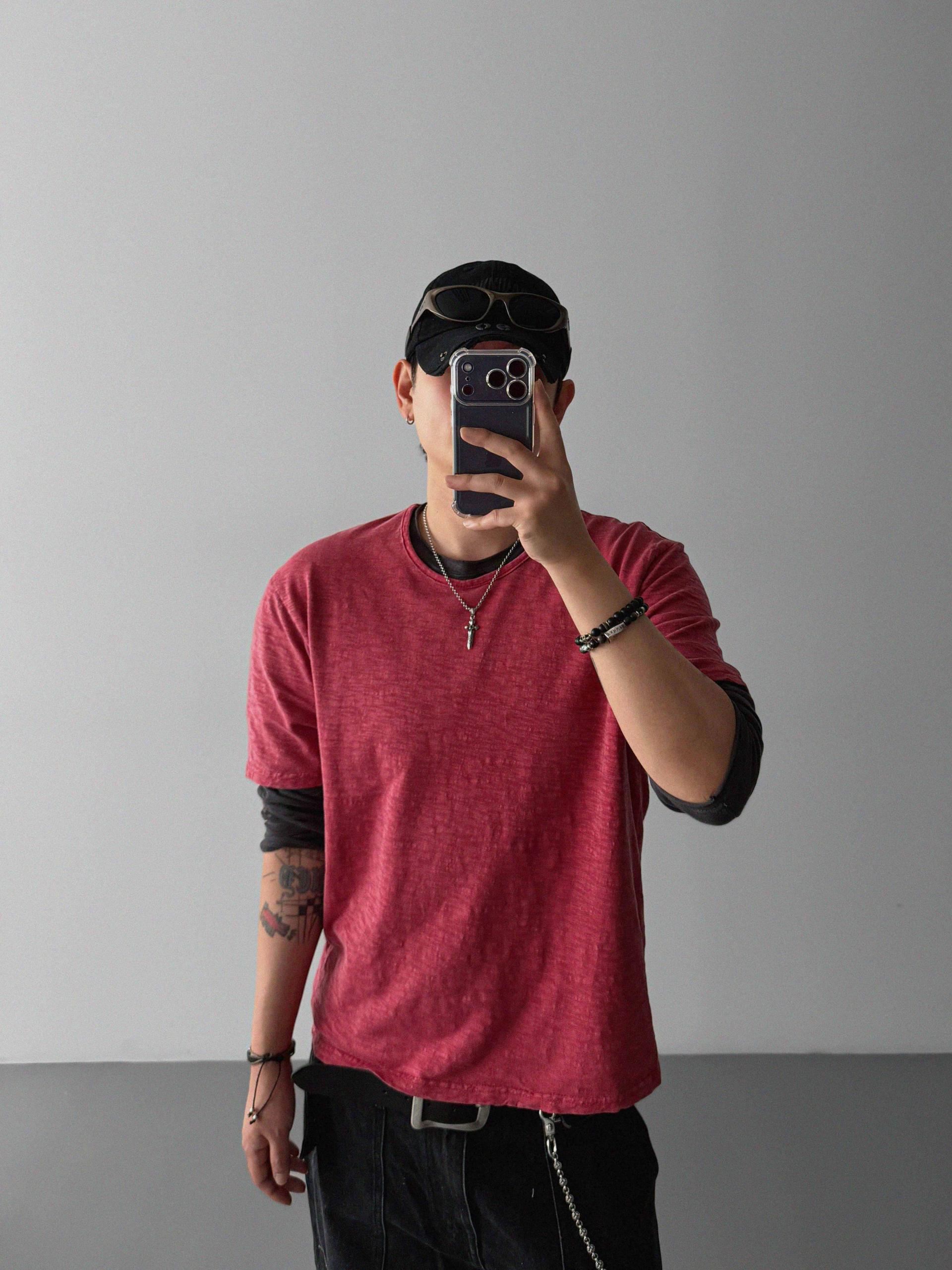 Slub pigment crop half t