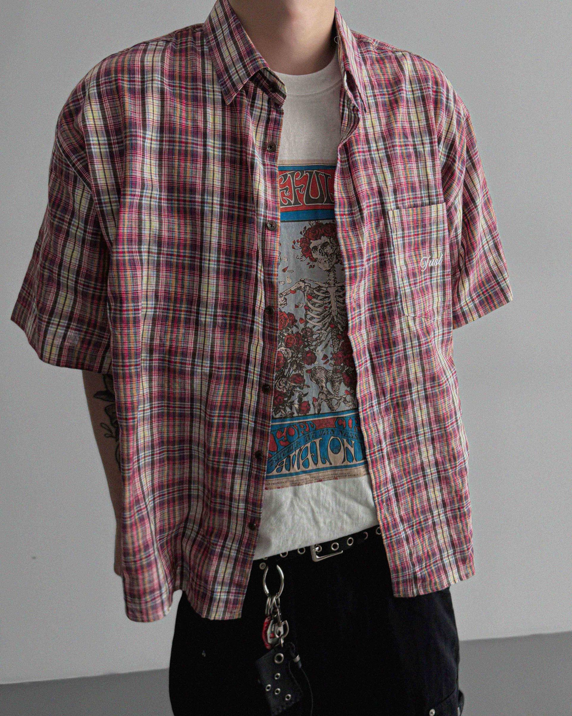 Prepi boxy check half shirt