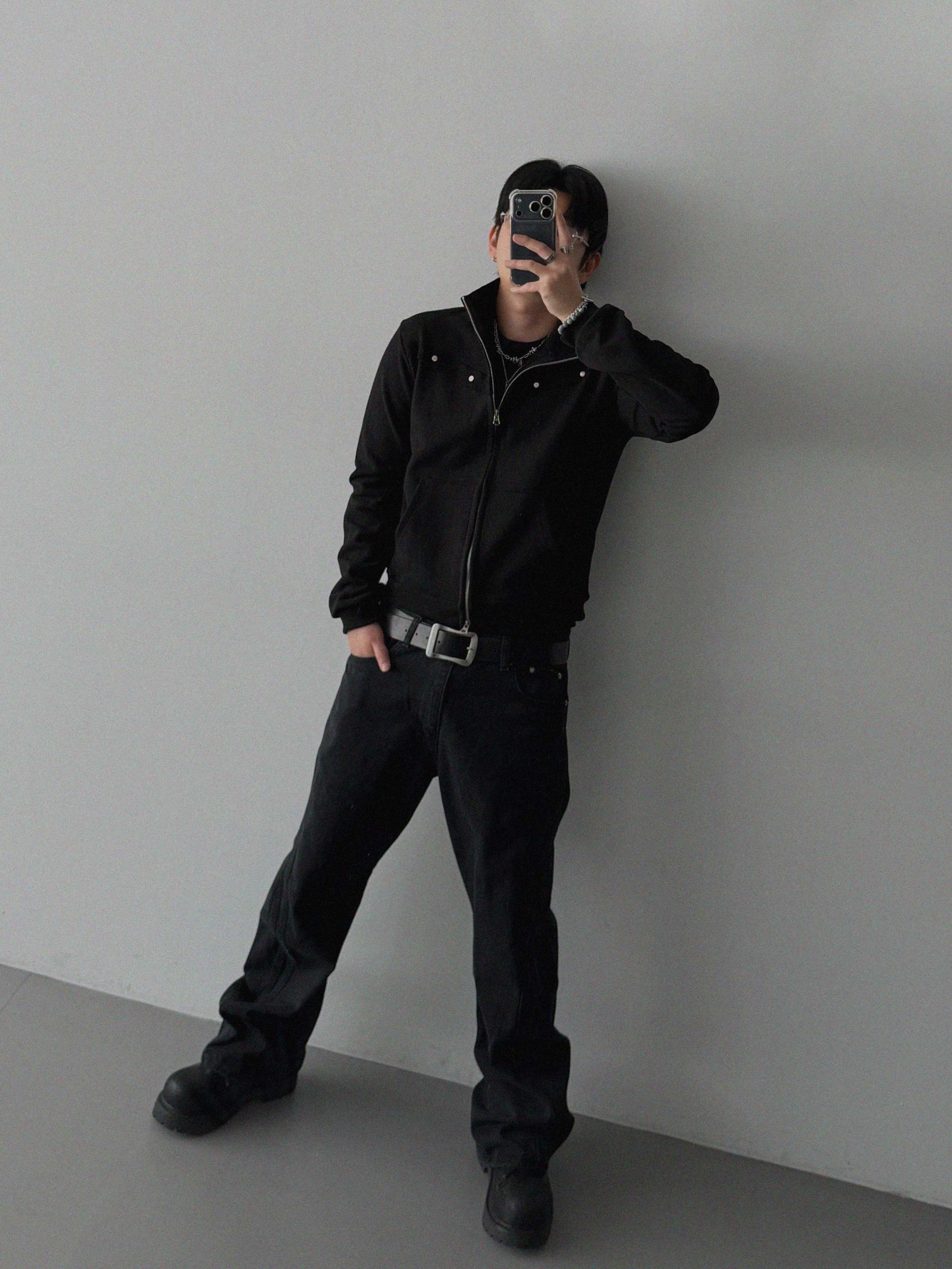 FW Double pocket curved flare pants