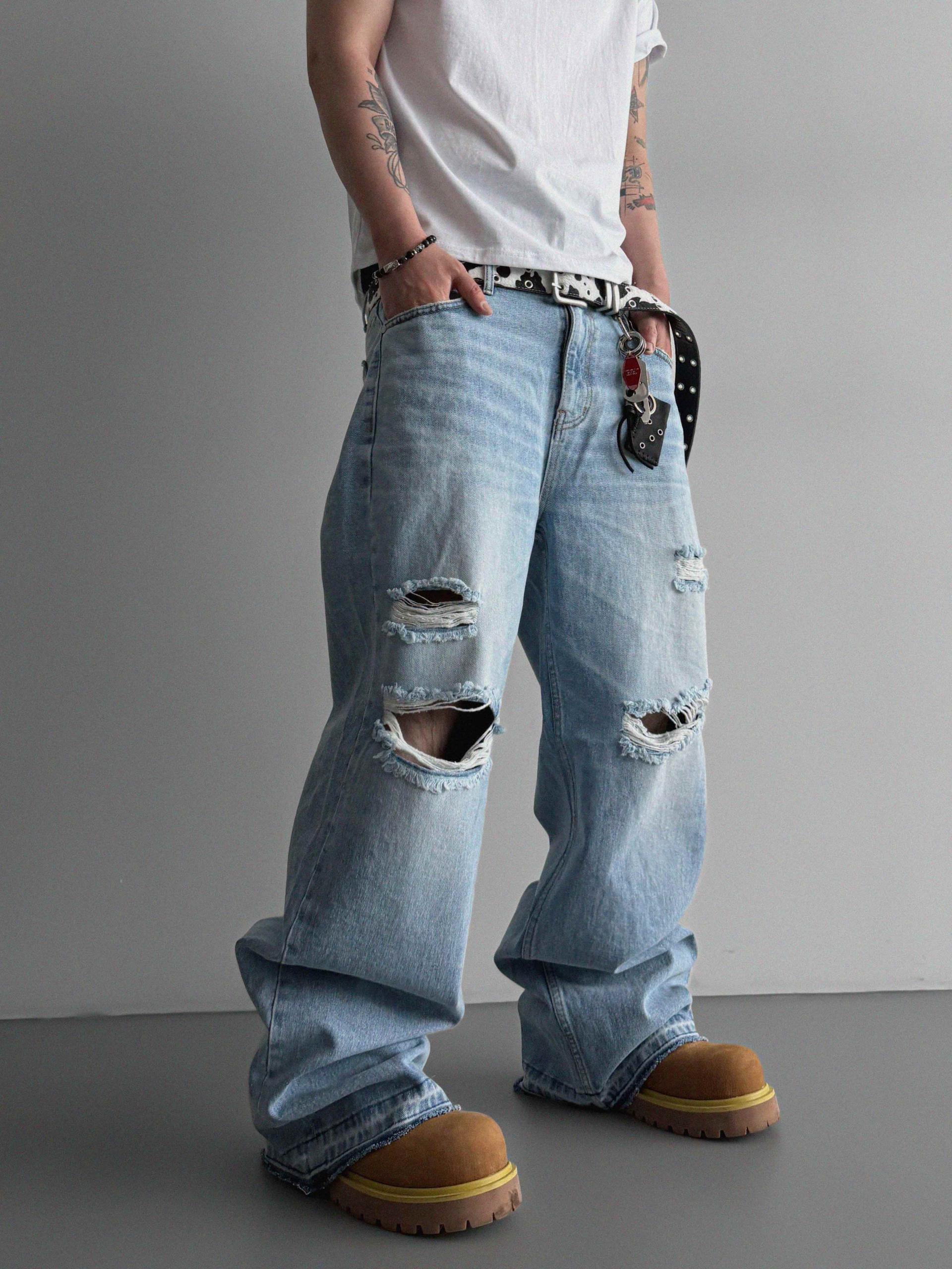 Charlene destroyed ice jeans