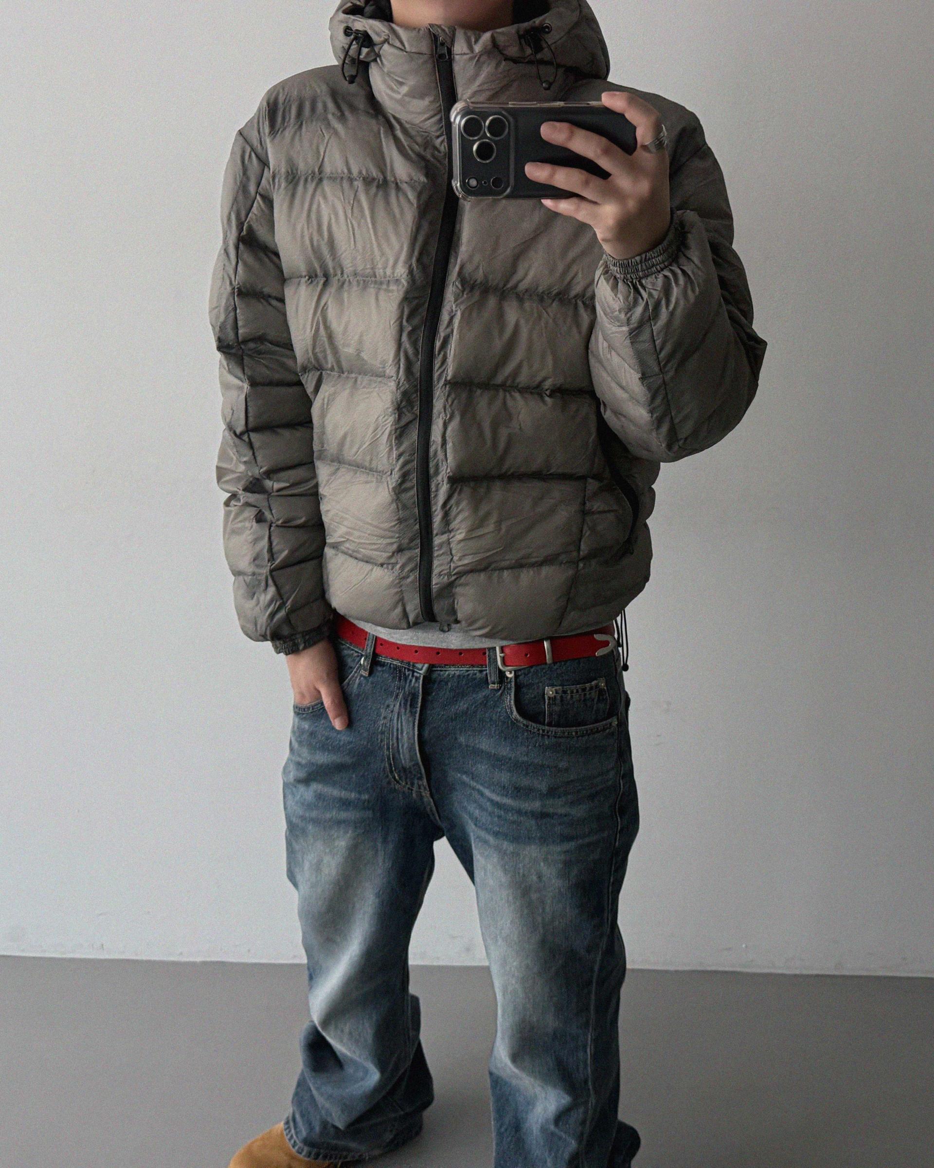 Deep brush flare denim pants