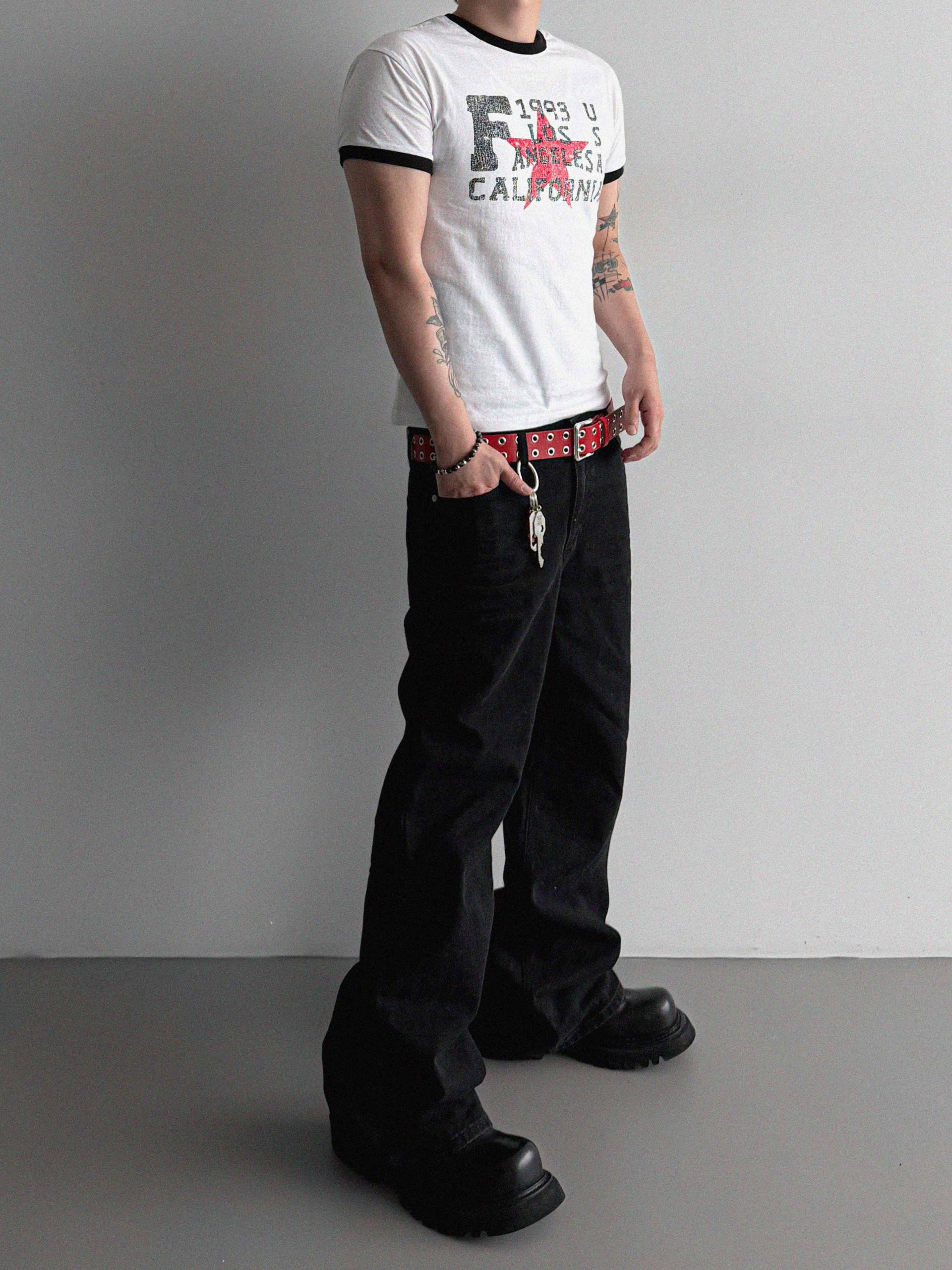 Retro star muscle ringer half t