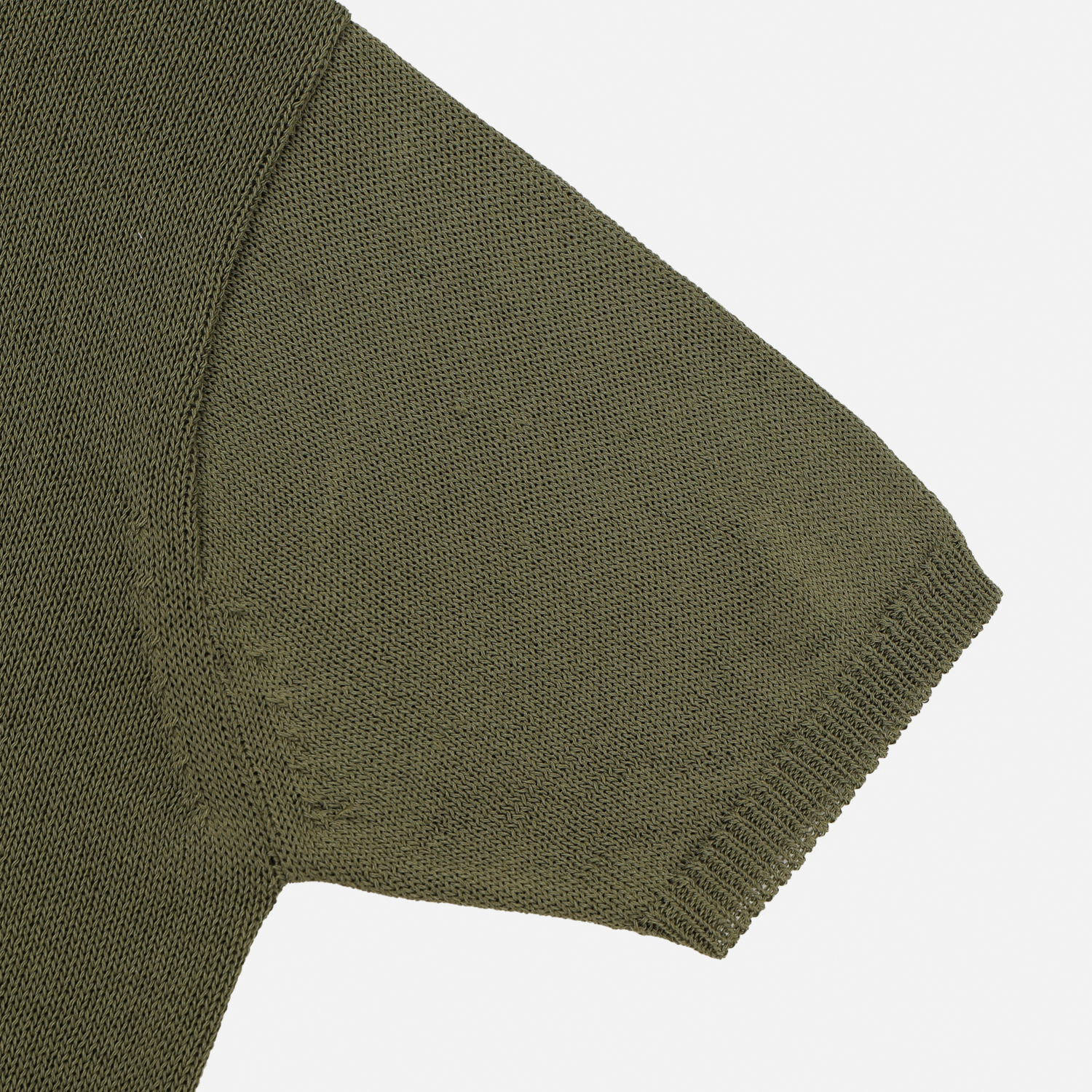 Slit button linen knit