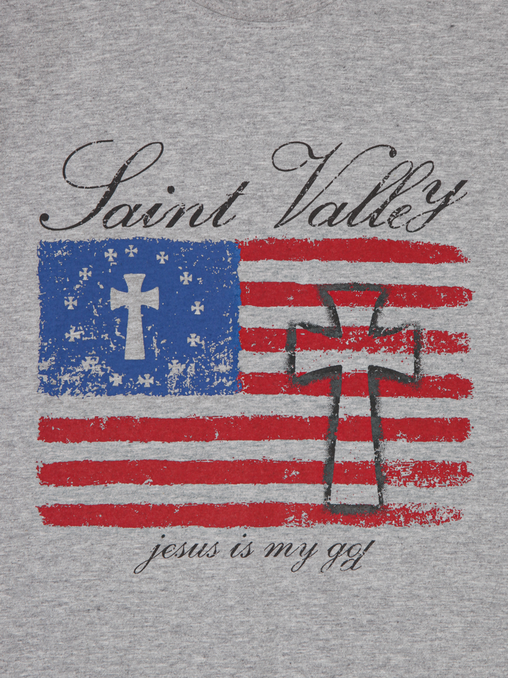 Cross and Stripes crop half t