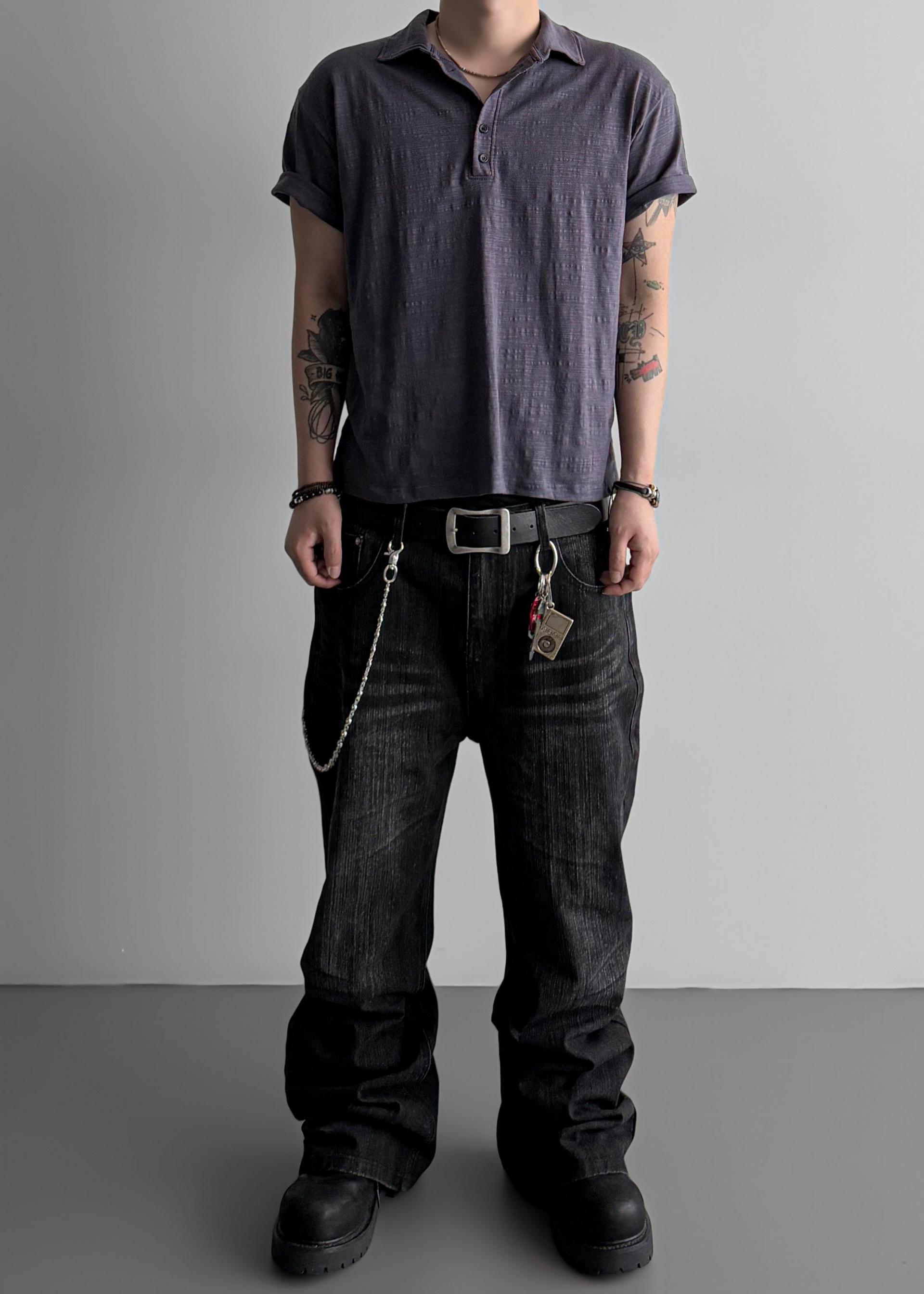 Slub collar half t