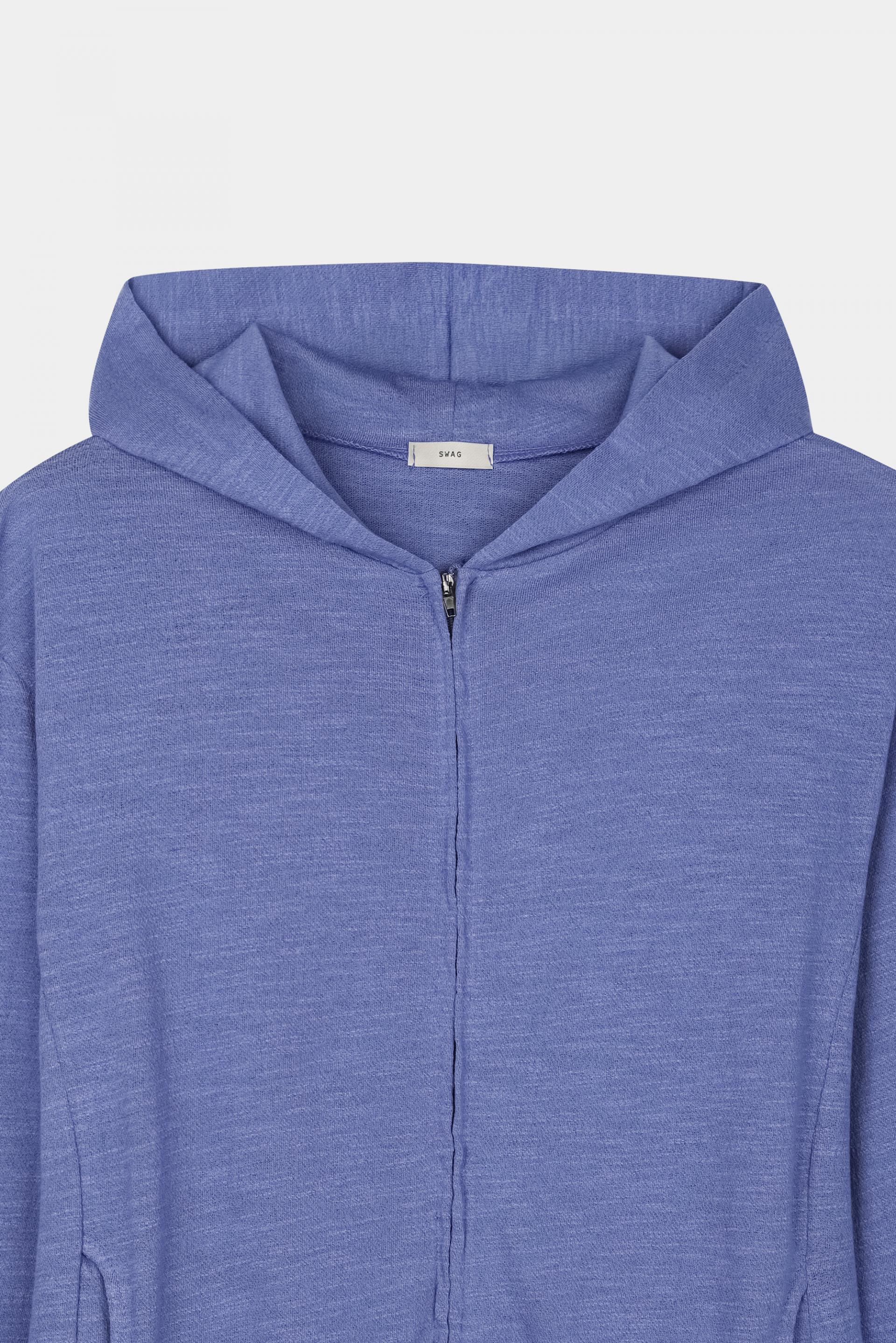 Heize crop hood zip-up