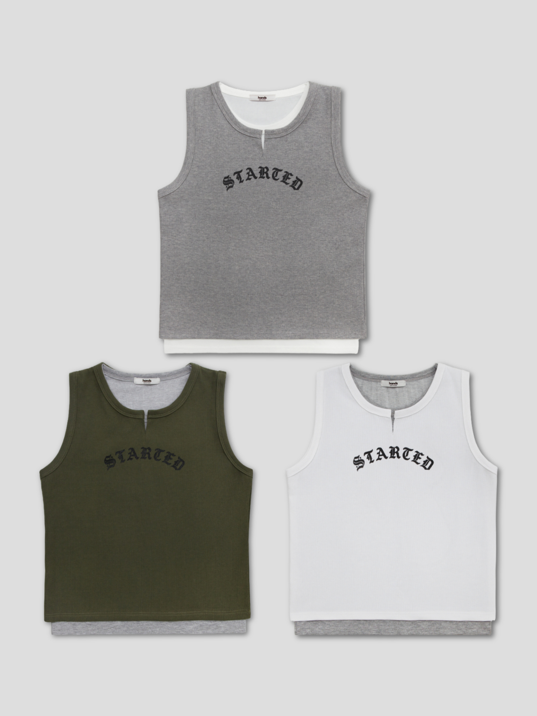 Lettering layer waffle crop sleeveless