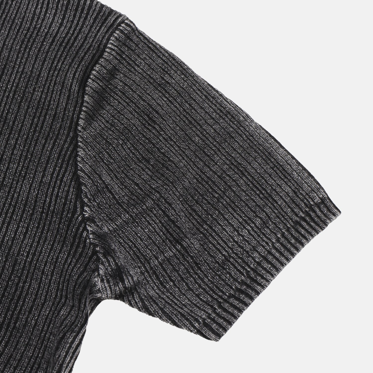 Garments ribbed collar muscle half T