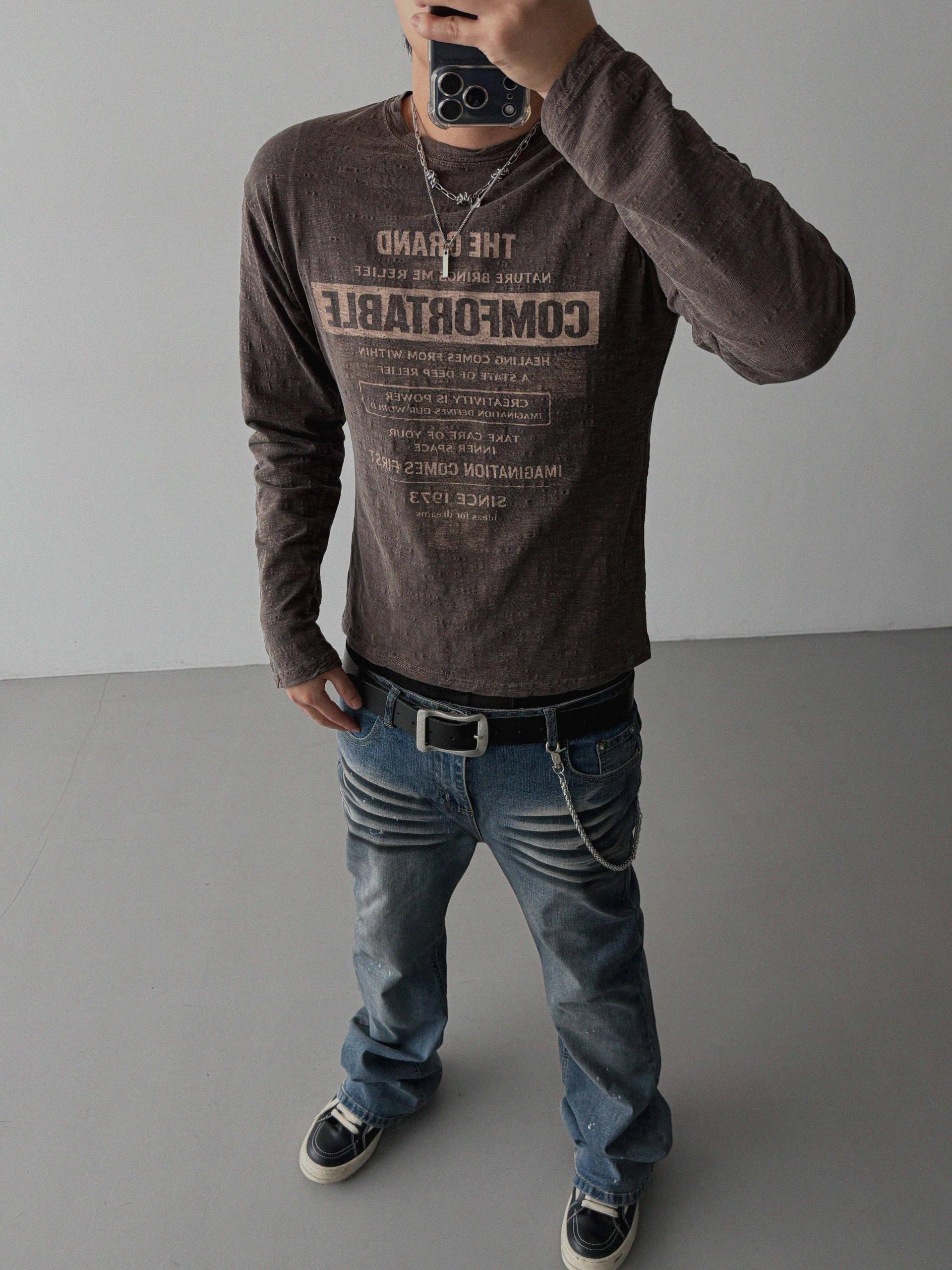 Comfort pigment slub slim t