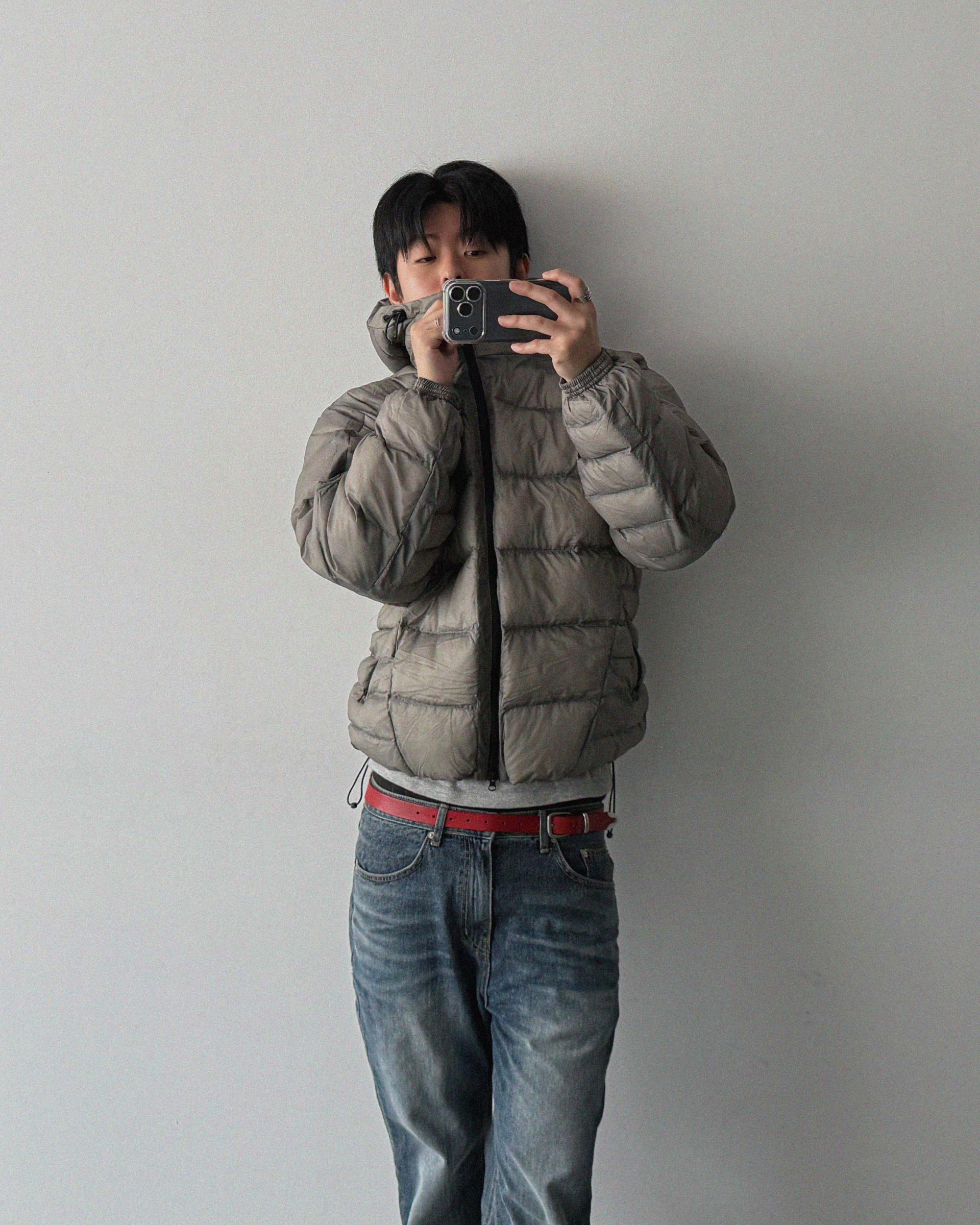 Deep brush flare denim pants