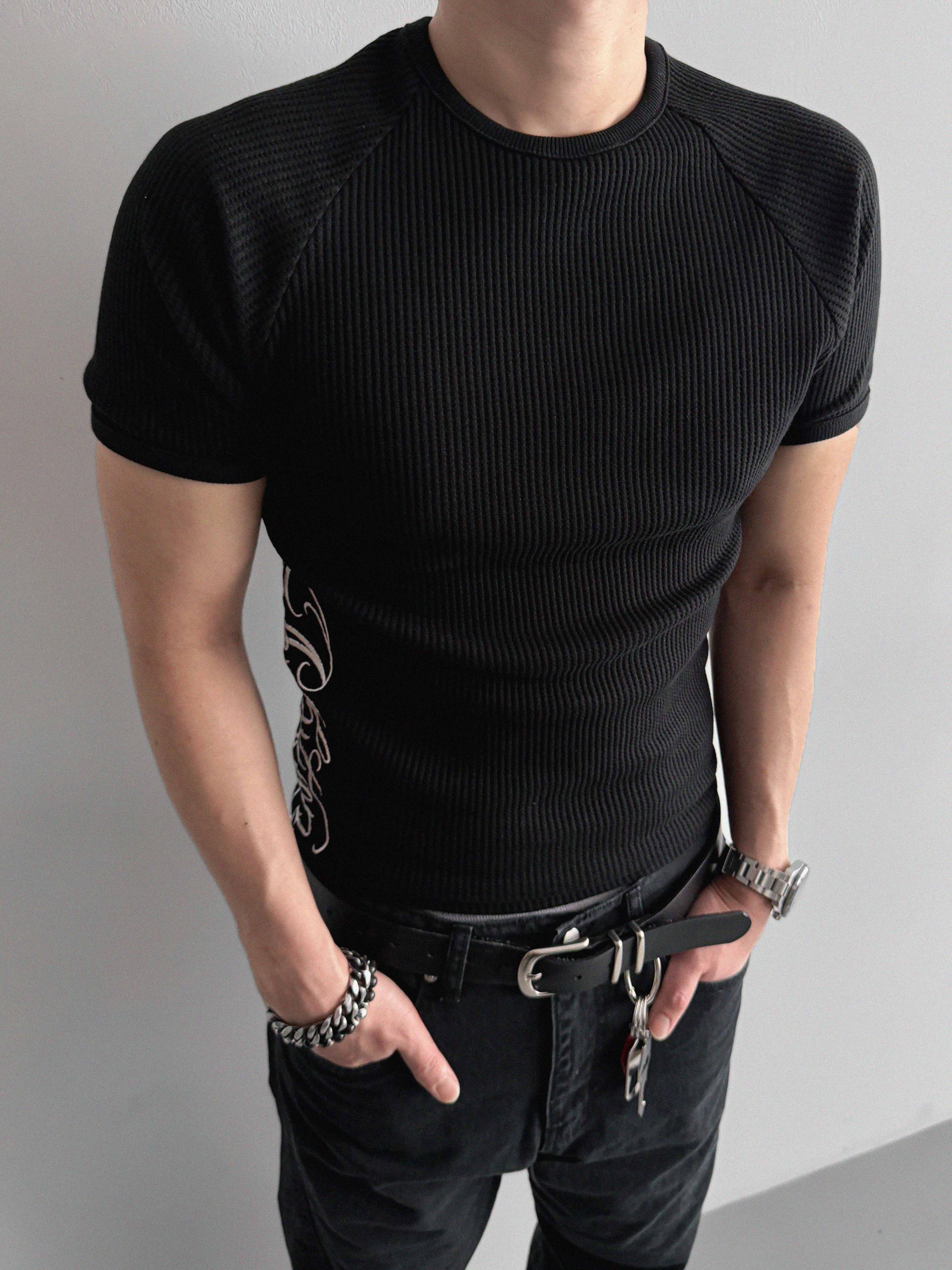 Chicano waffle muscle half t