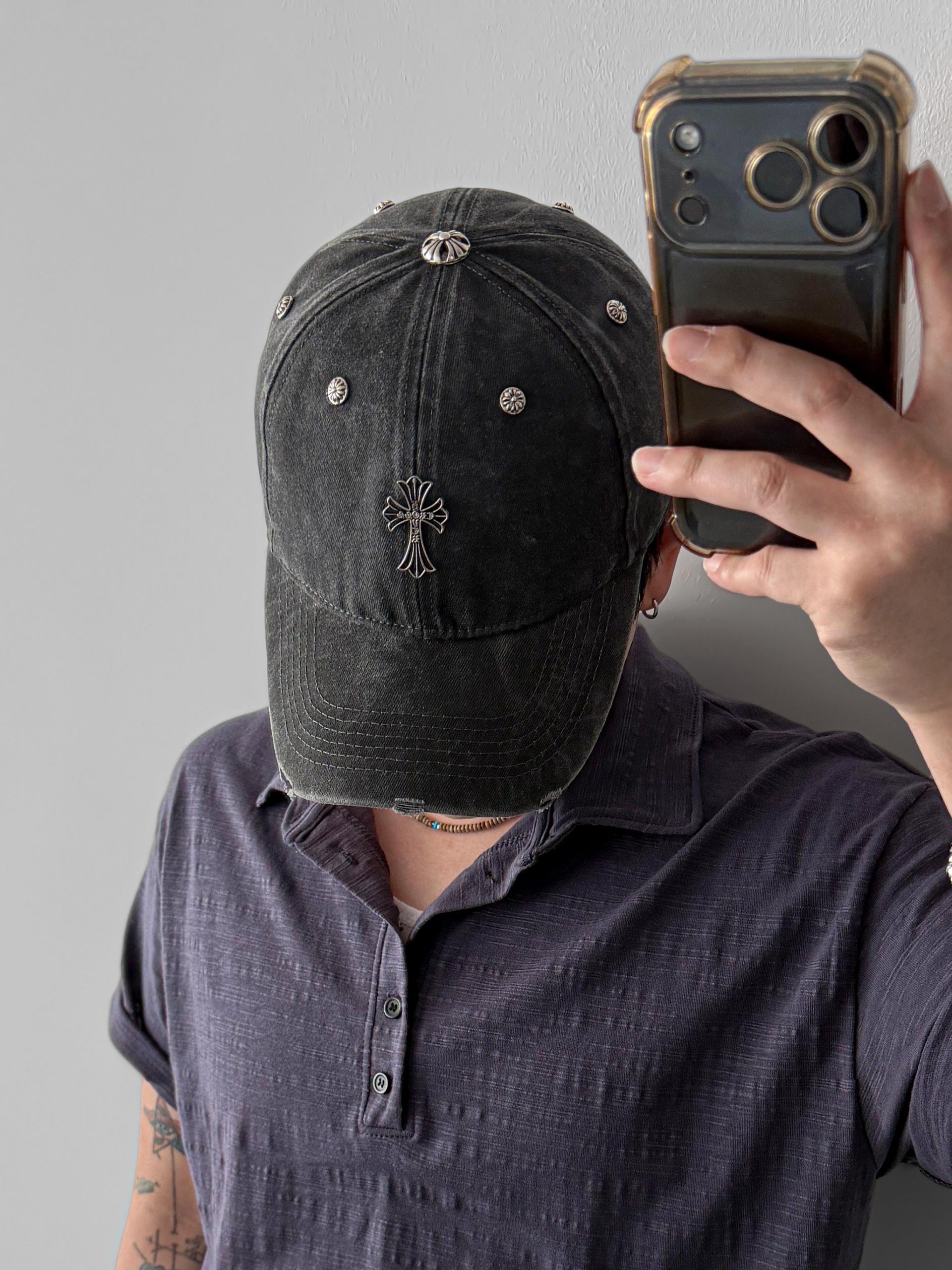 Pigment metal cross ball cap