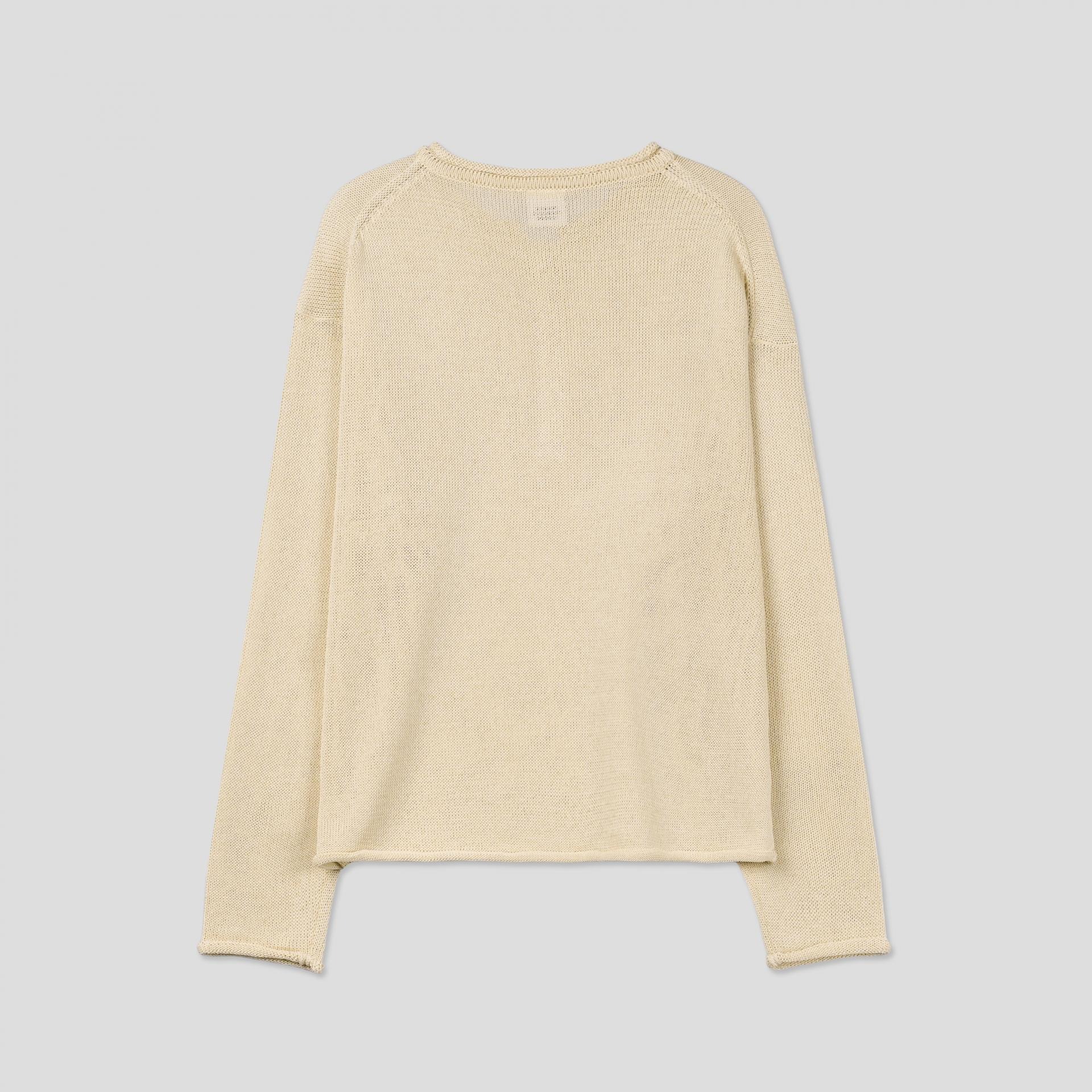 Summer henley neck see-through knit