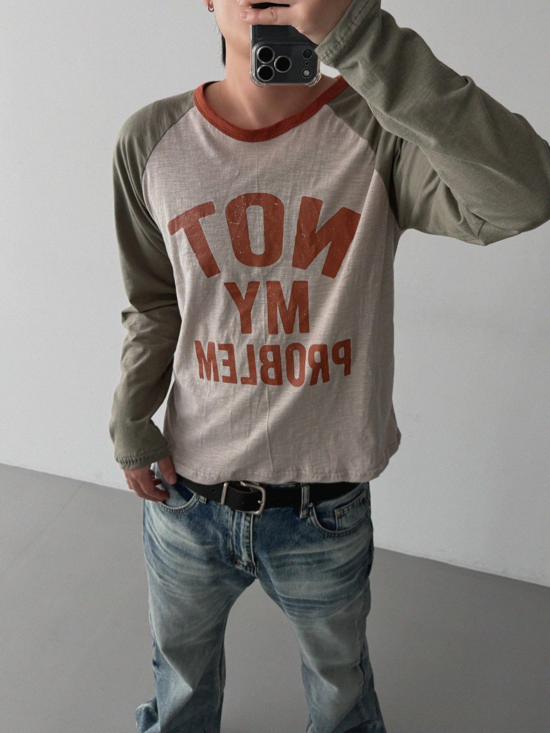 Not raglan ringer crop t
