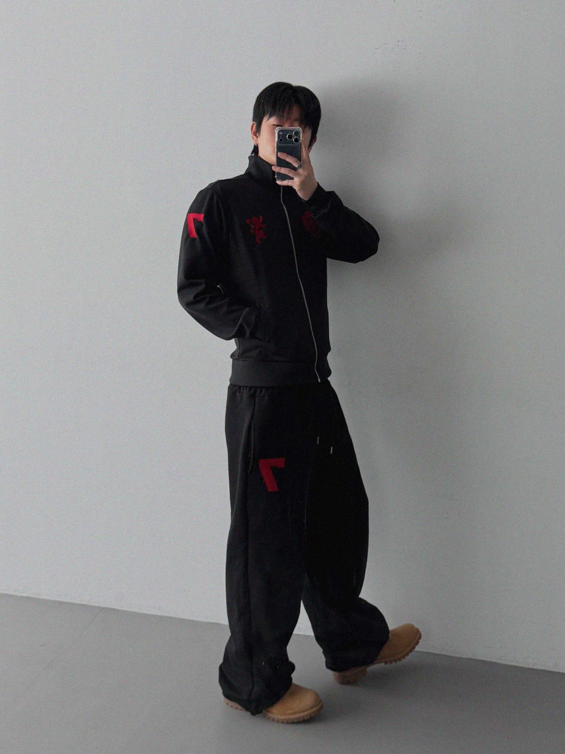 Cor embroidered jersey zip-up
