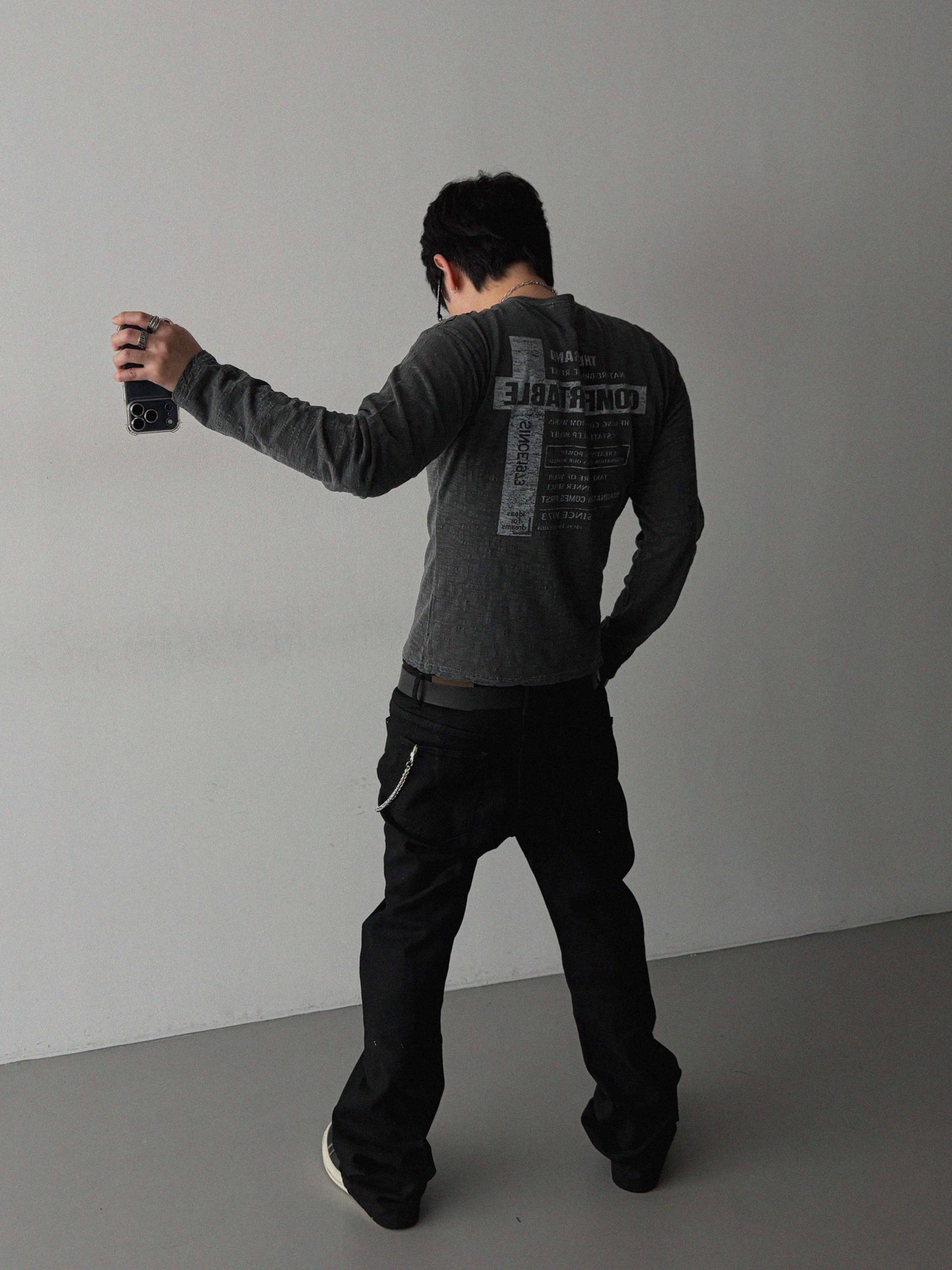Comfort pigment slub slim t