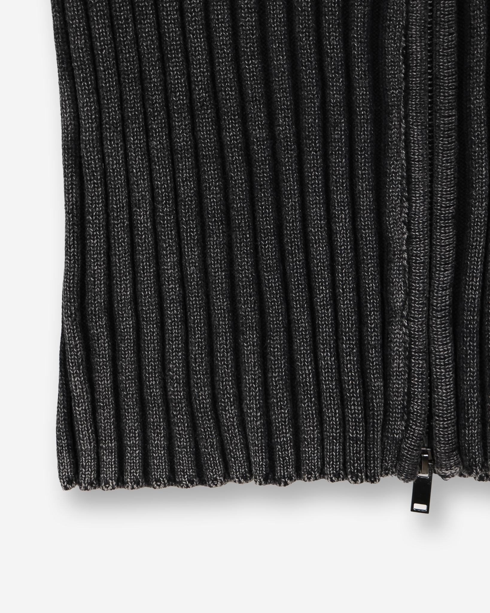Pigment ribbed muscle knit zip-up