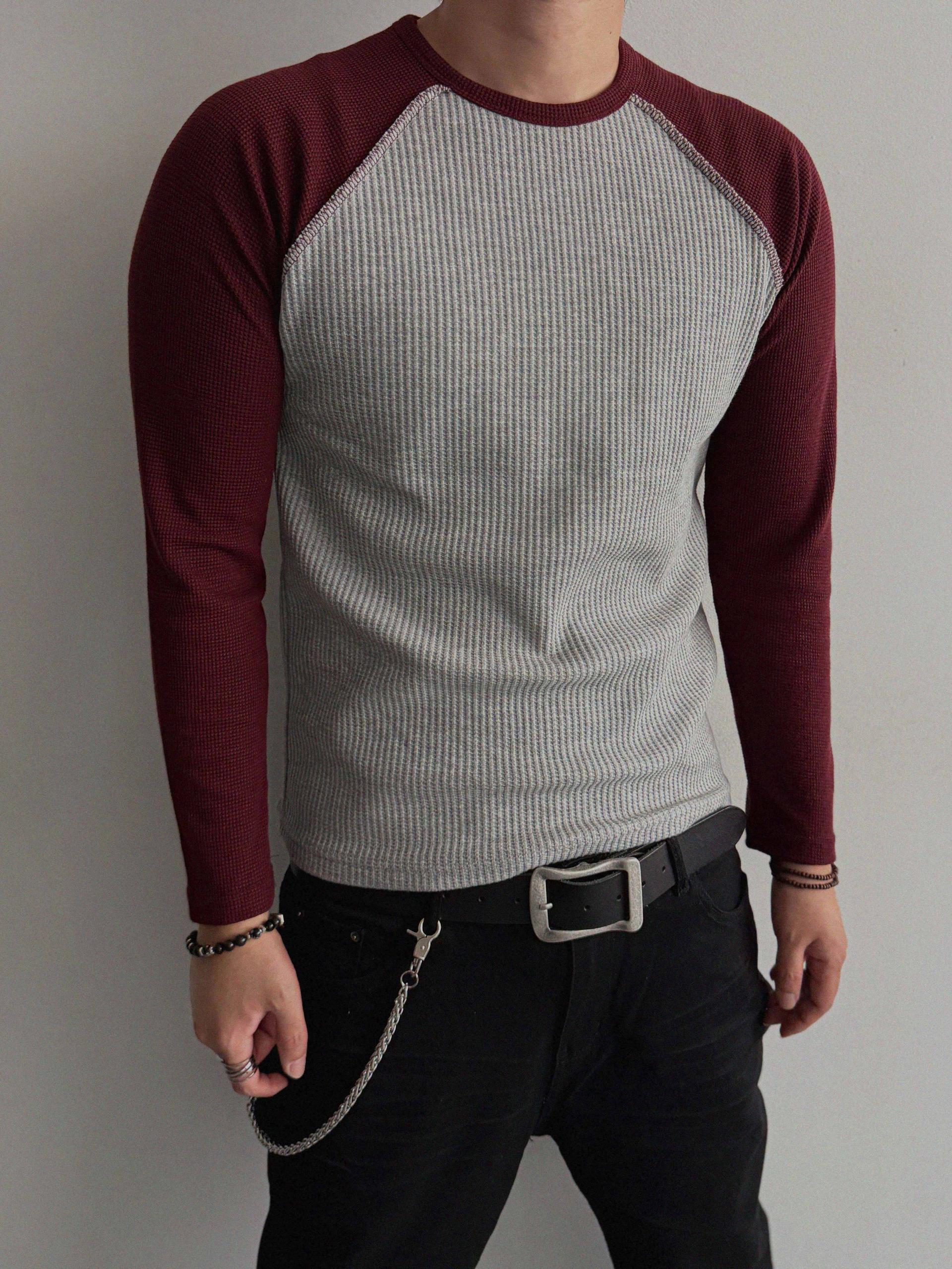 Tukhines waffle slim raglan t