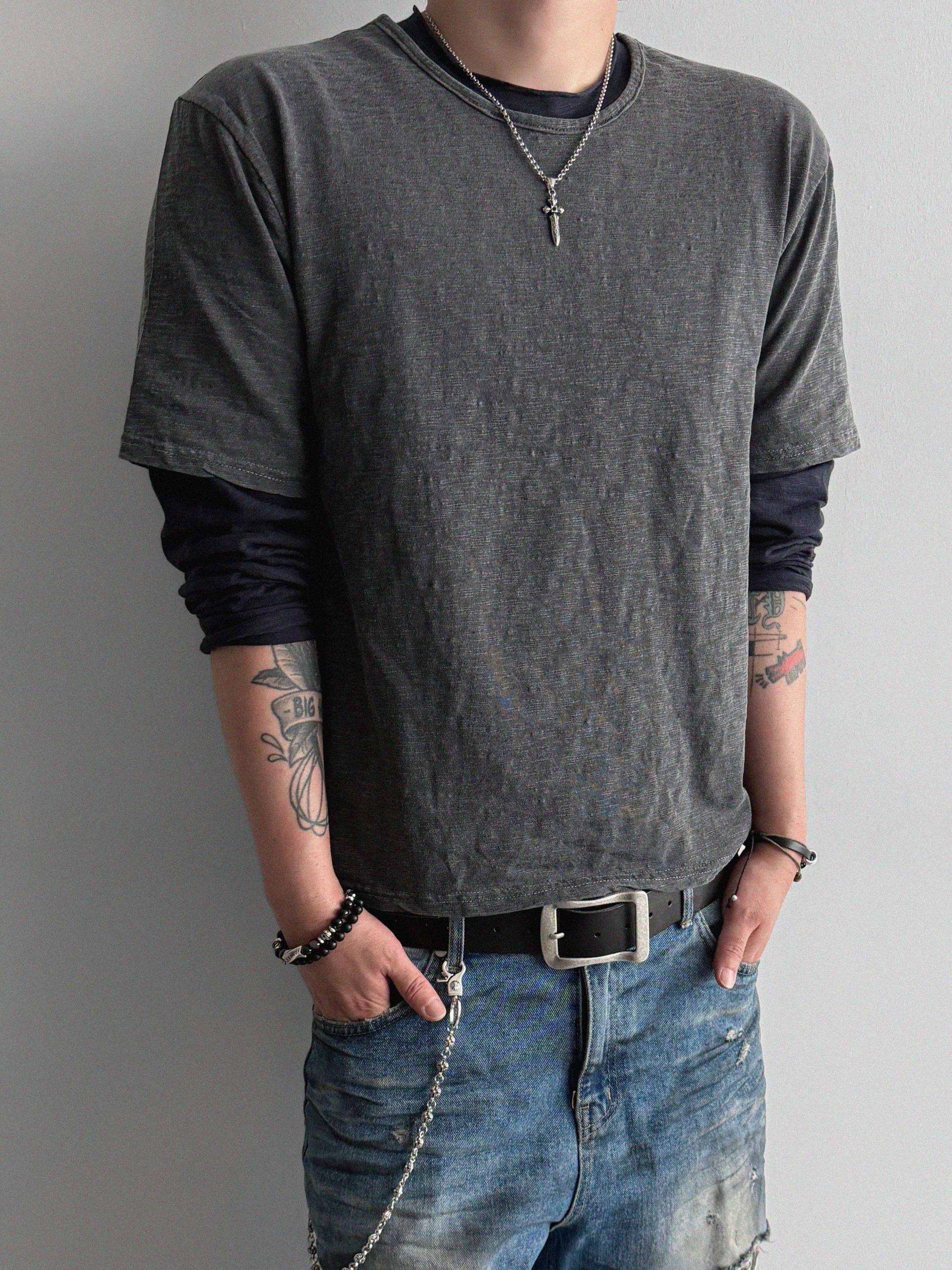 Slub pigment crop half t