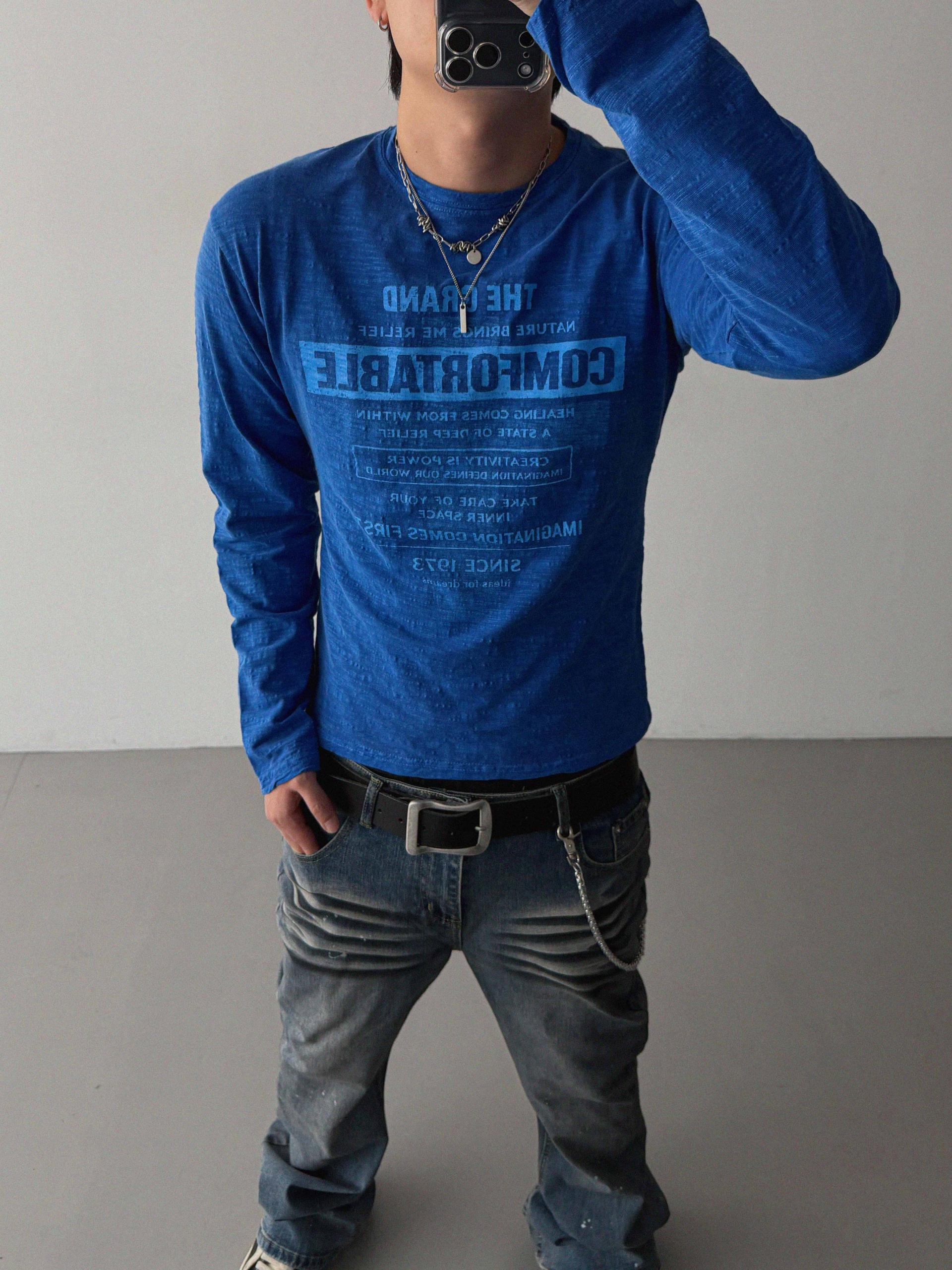 Comfort pigment slub slim t