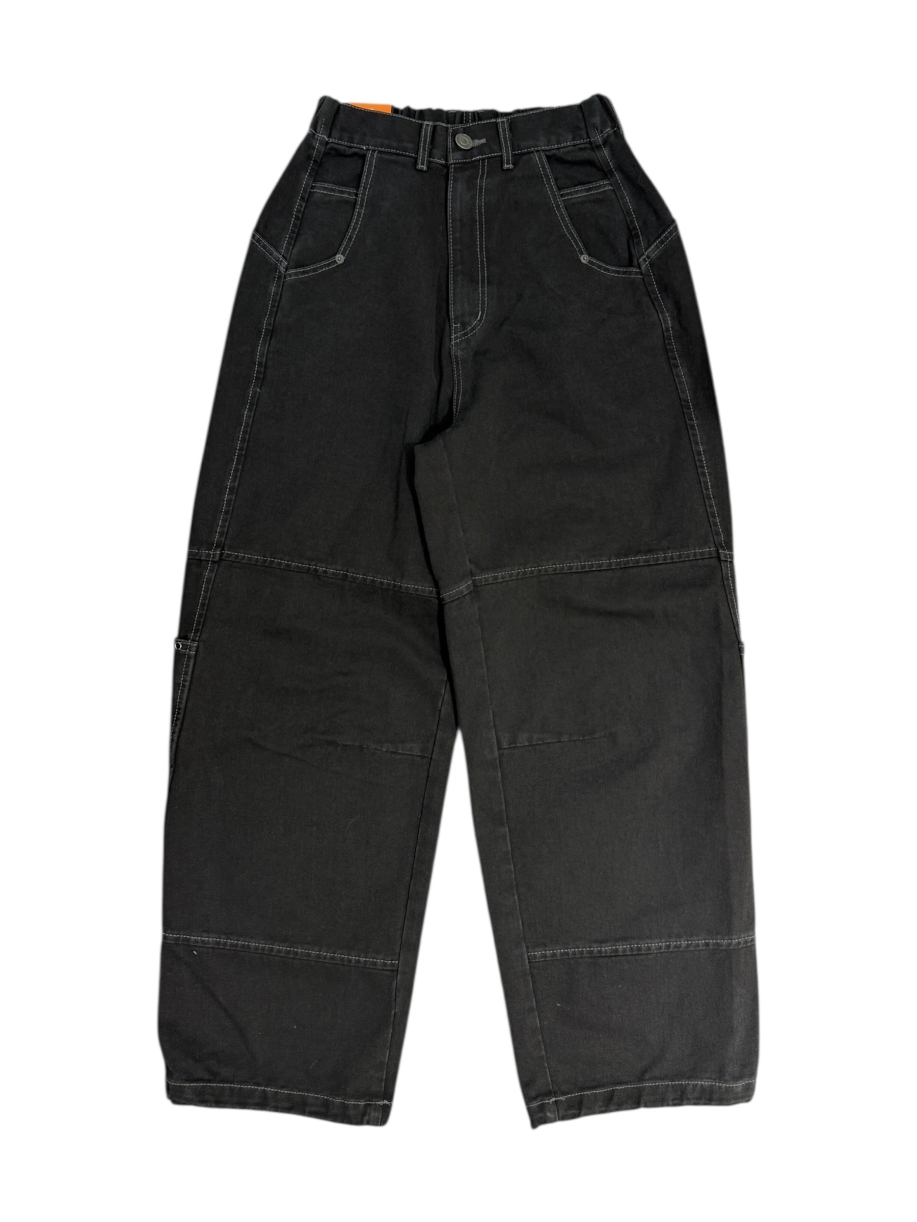 Eyelet pocket balloon denim pants