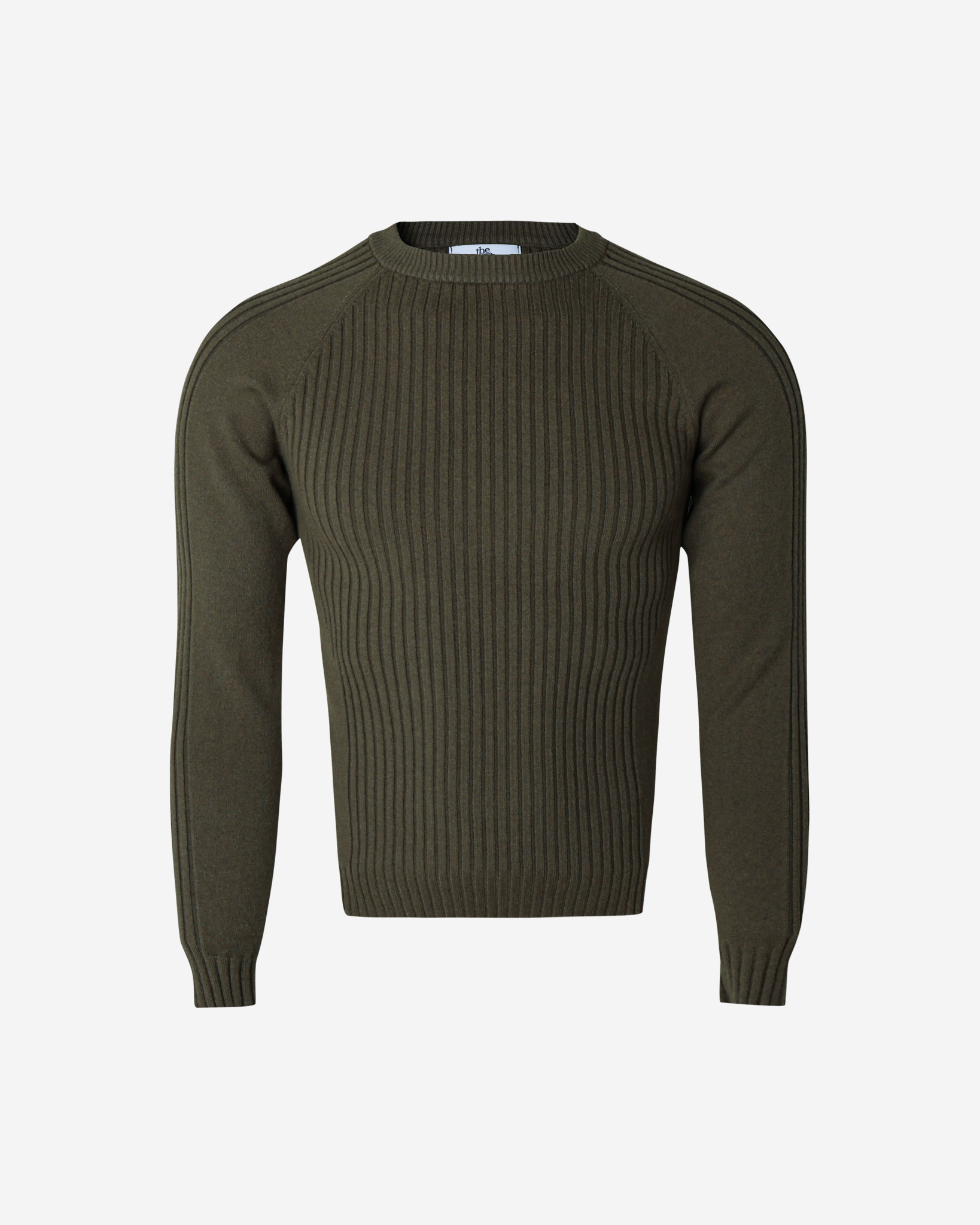 Irregular ribbed raglan muscle knit