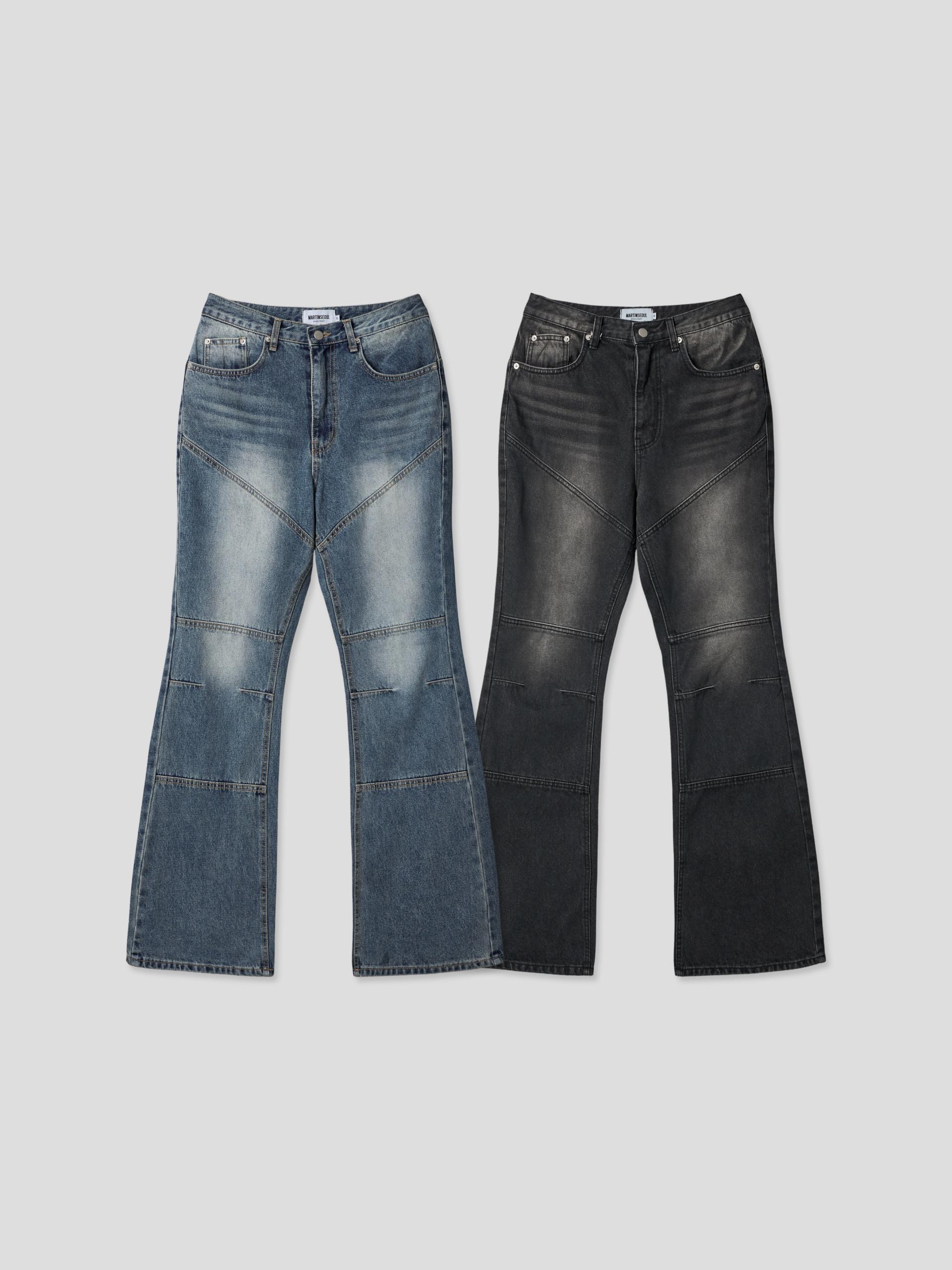 Mabel panel biker flare denim pants