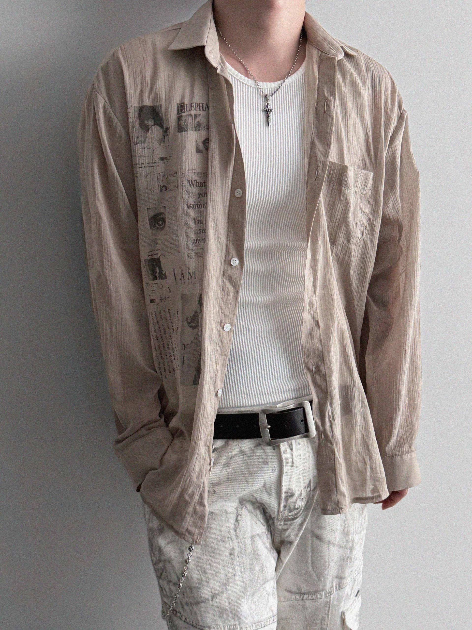 Art digital see-through shirt