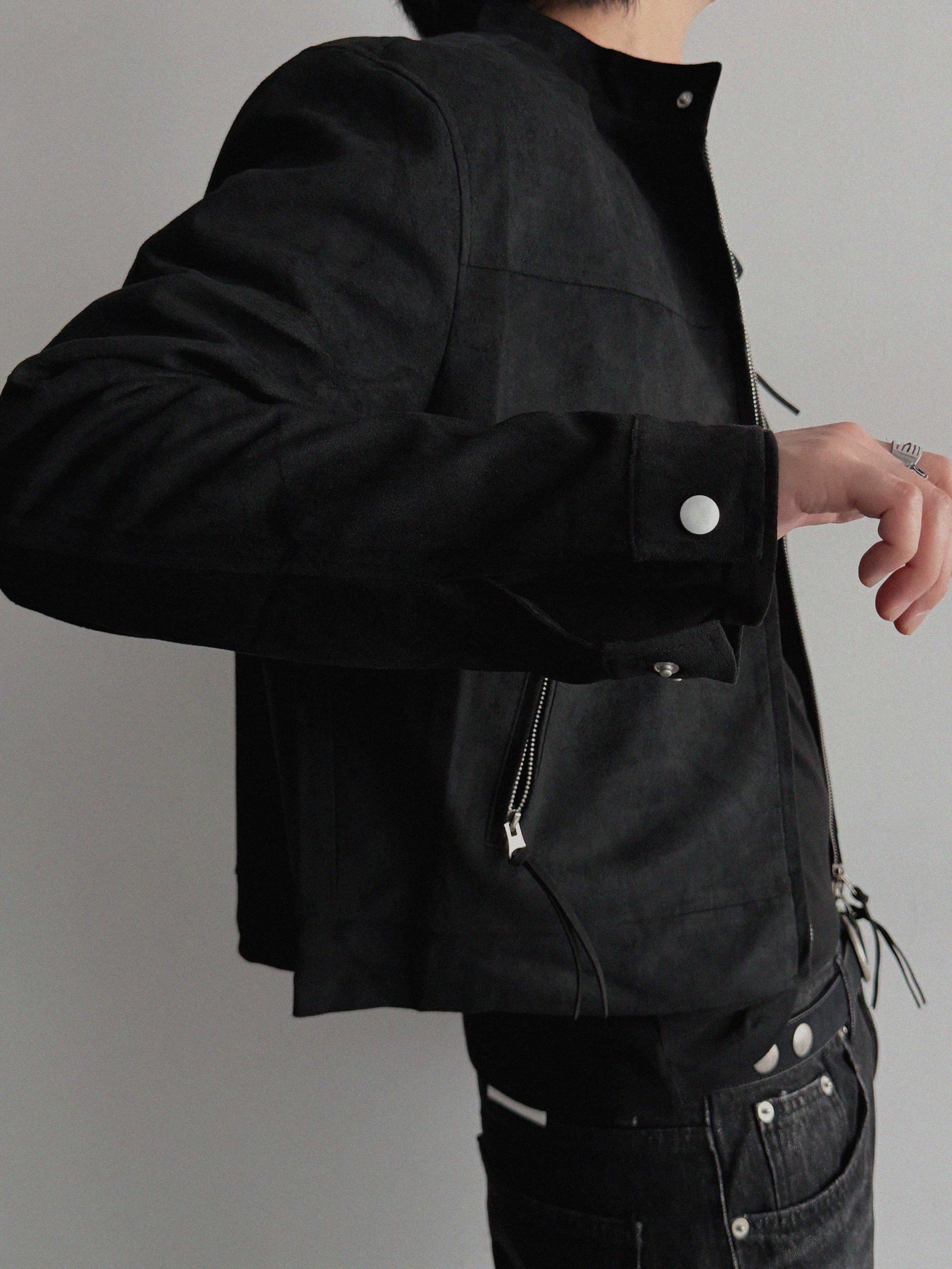 Biker suede crop jacket