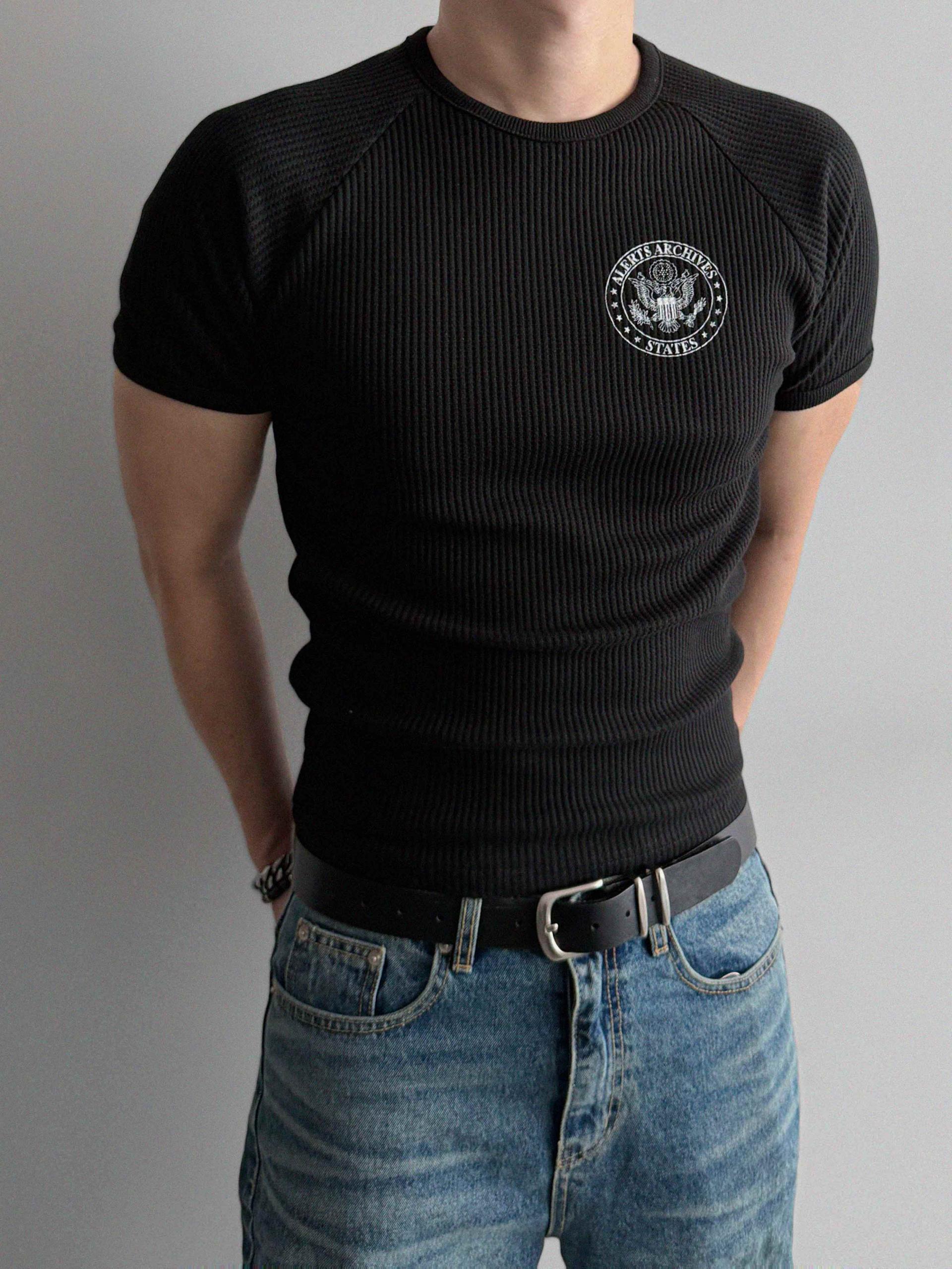SEAL waffle muscle half t