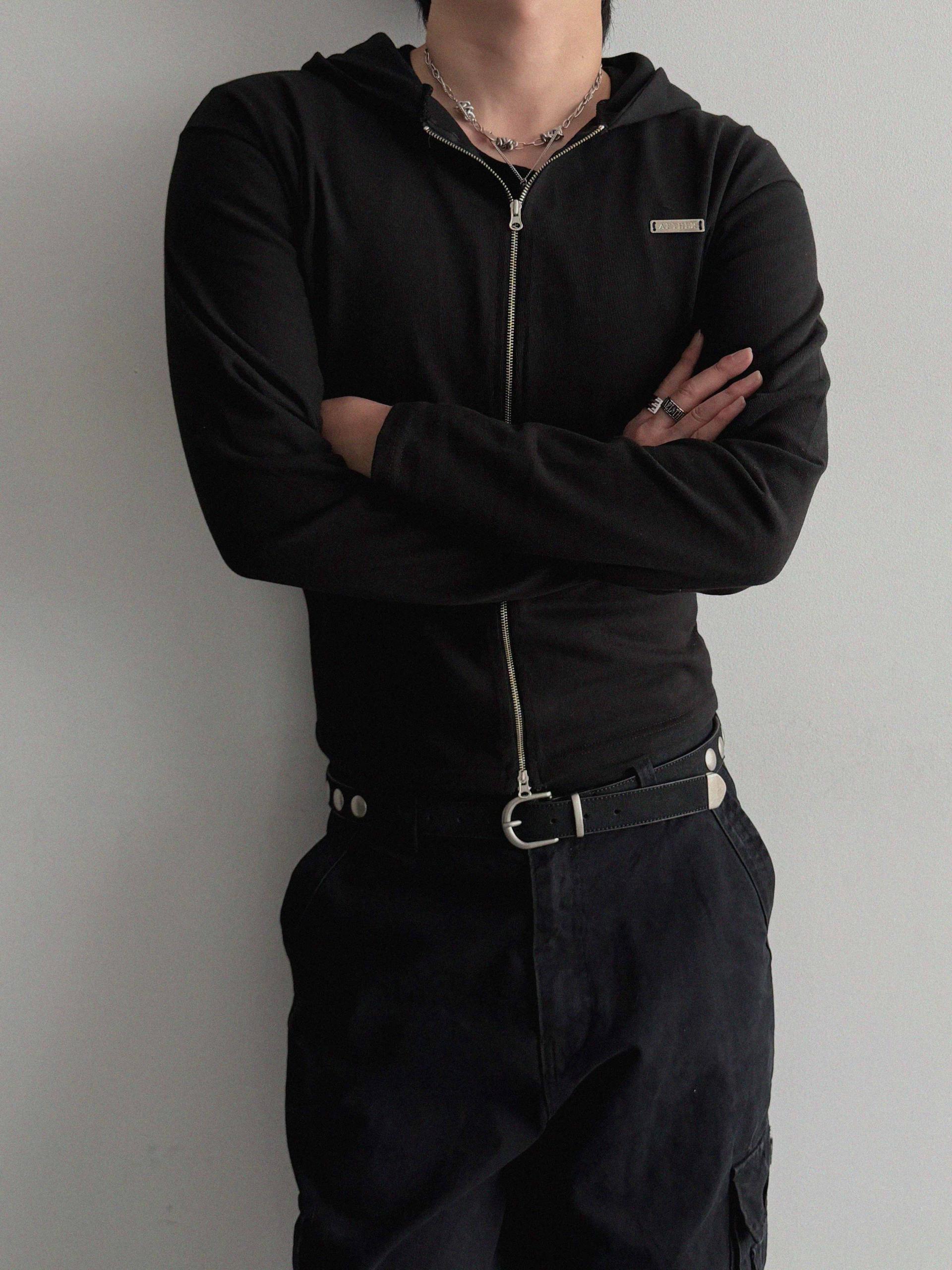 Aether pendant slim hood zip-up