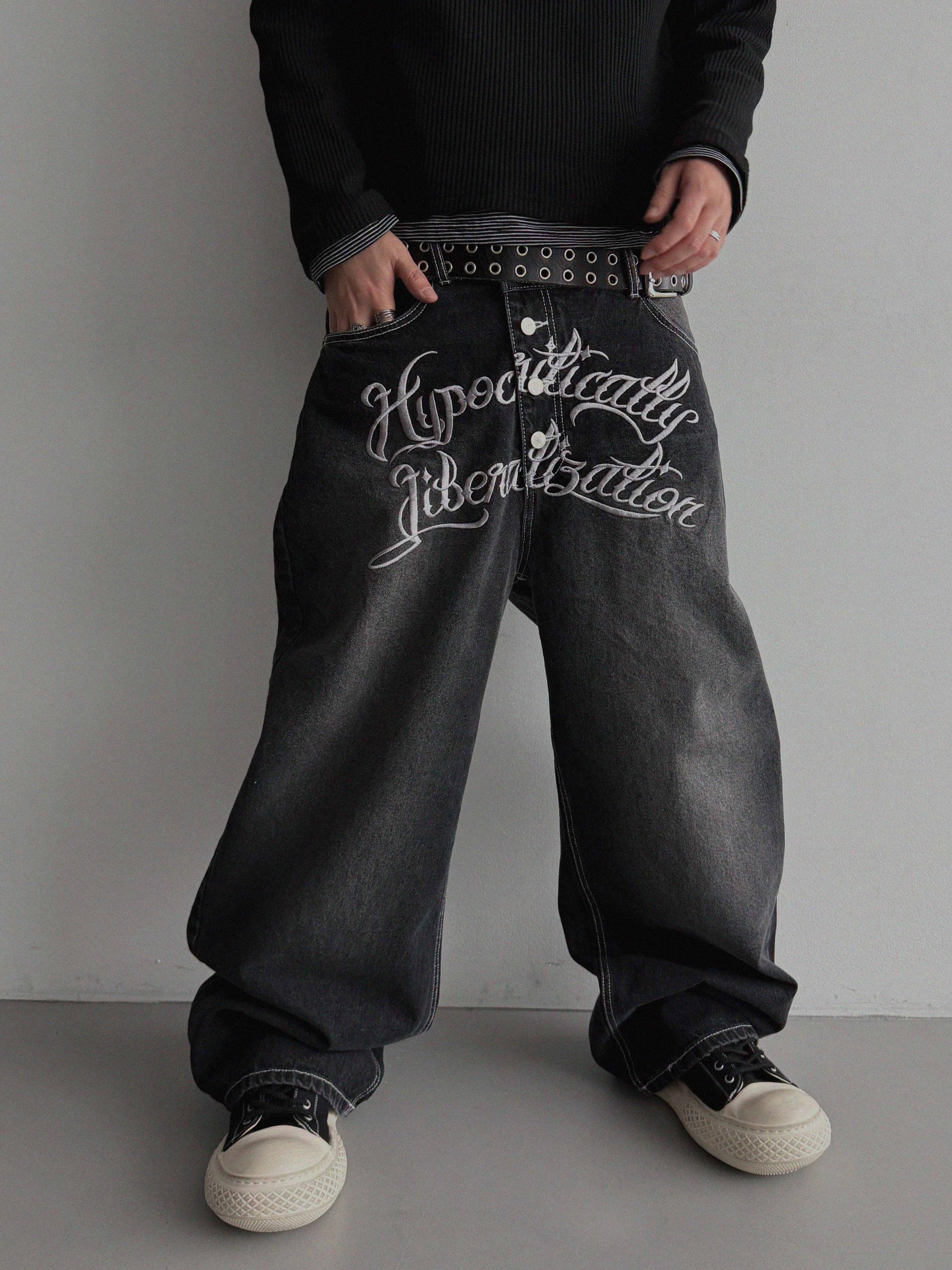 Libera embroidered denim pants