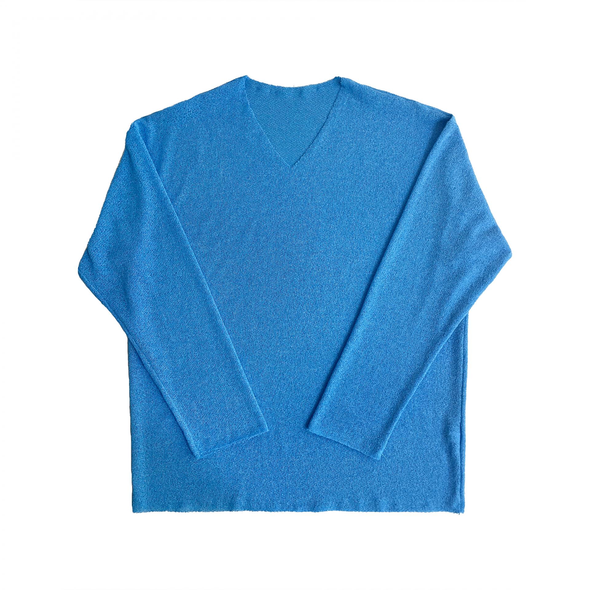 Linen v neck cut out knit