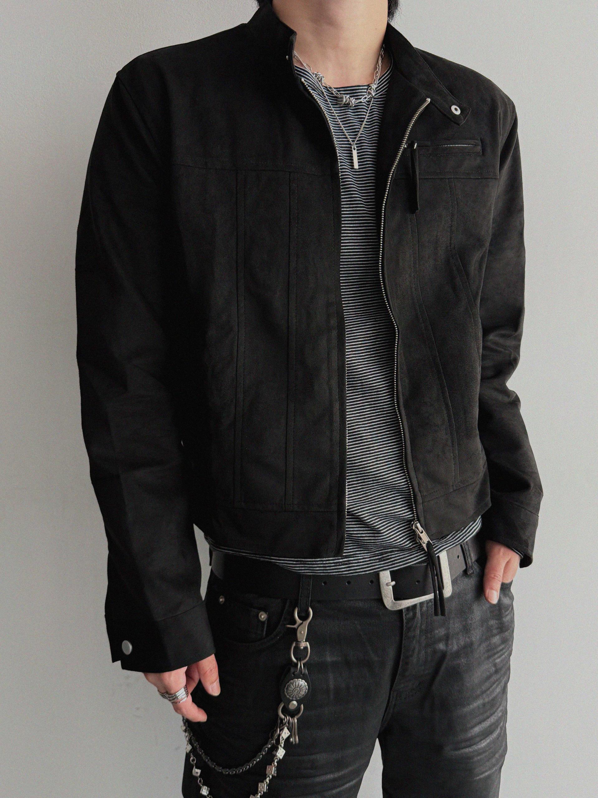 Lemans biker suede crop jacket