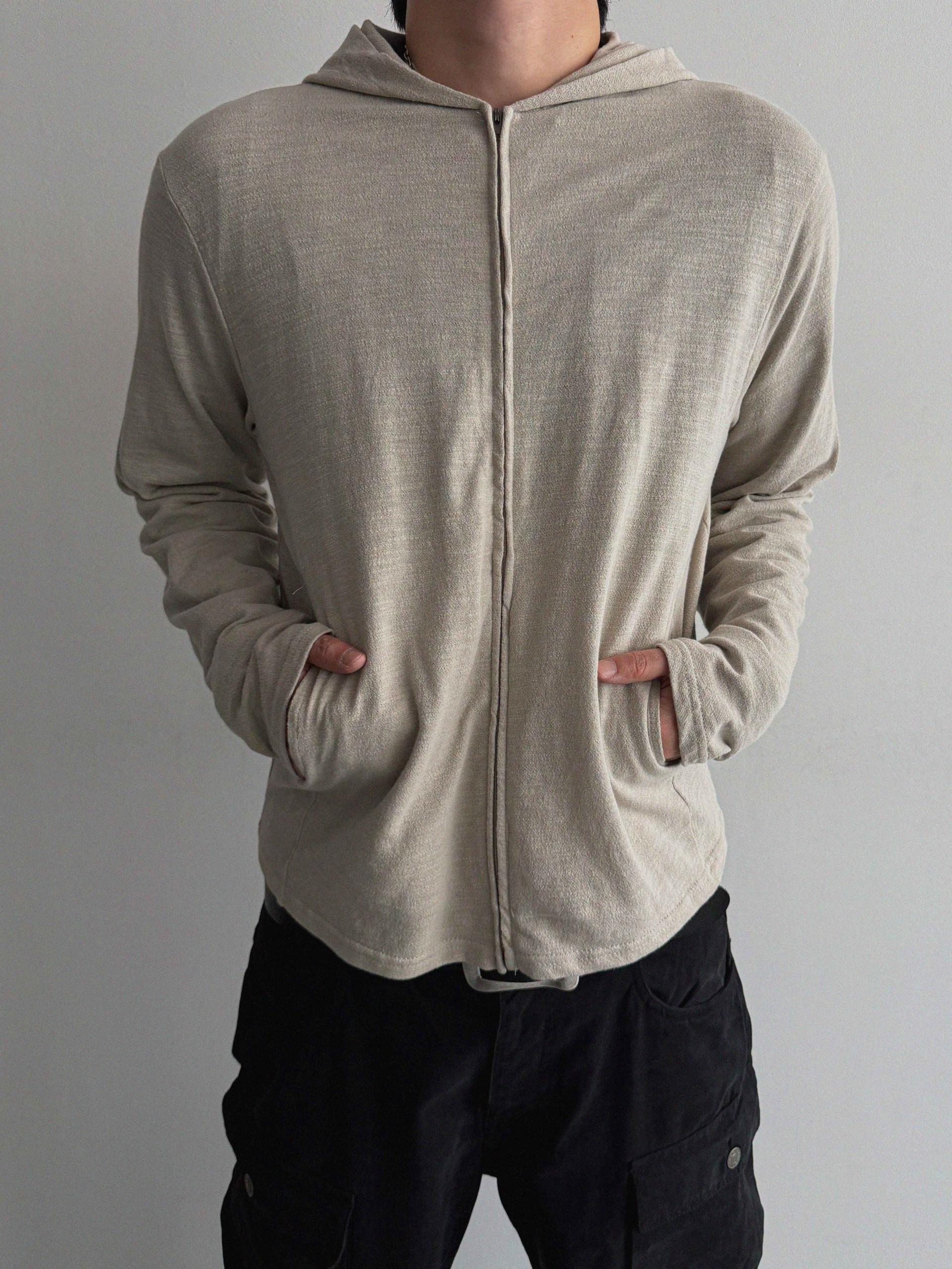 Heize crop hood zip-up