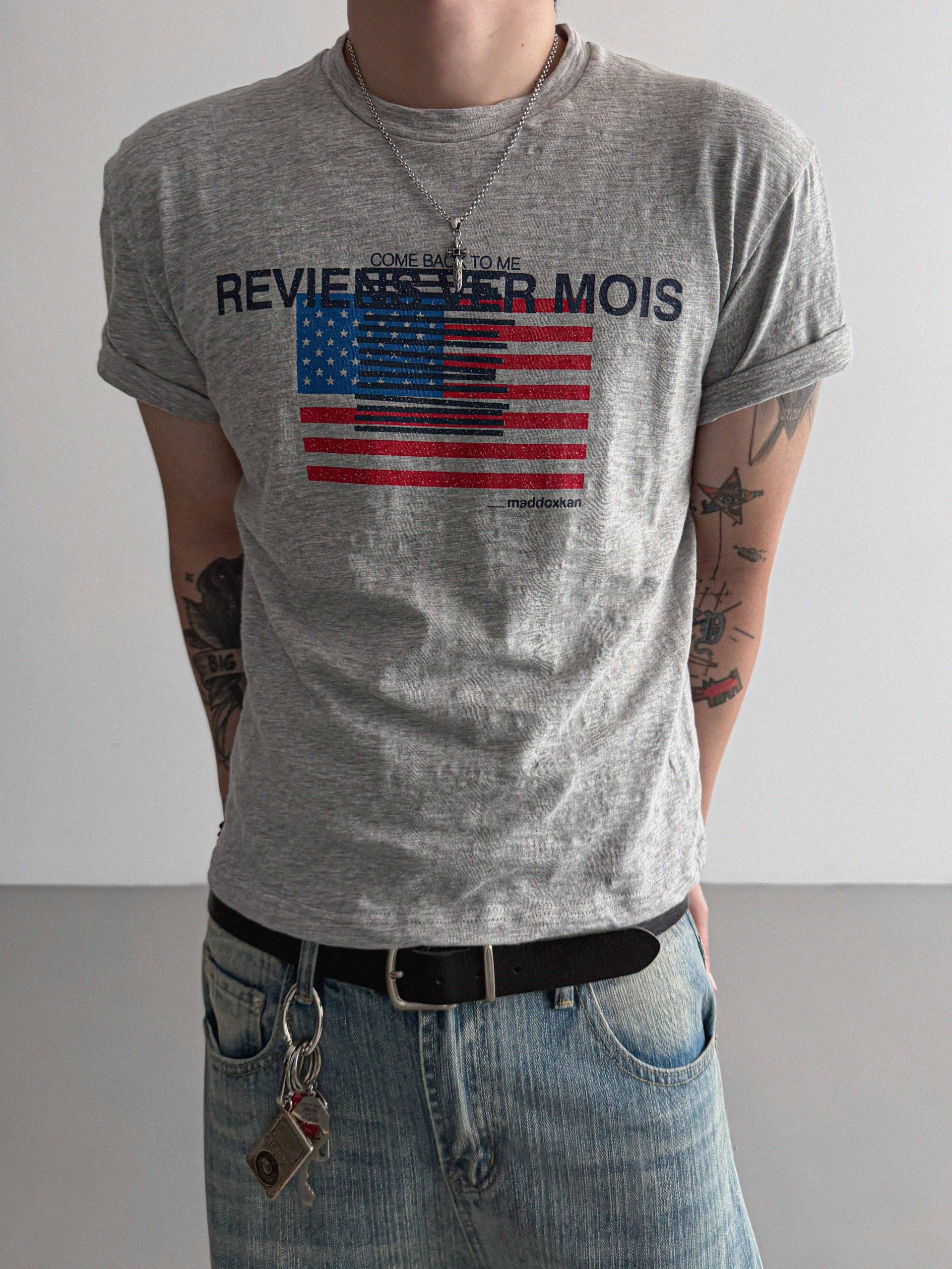 Star and Stripe slab crop half T