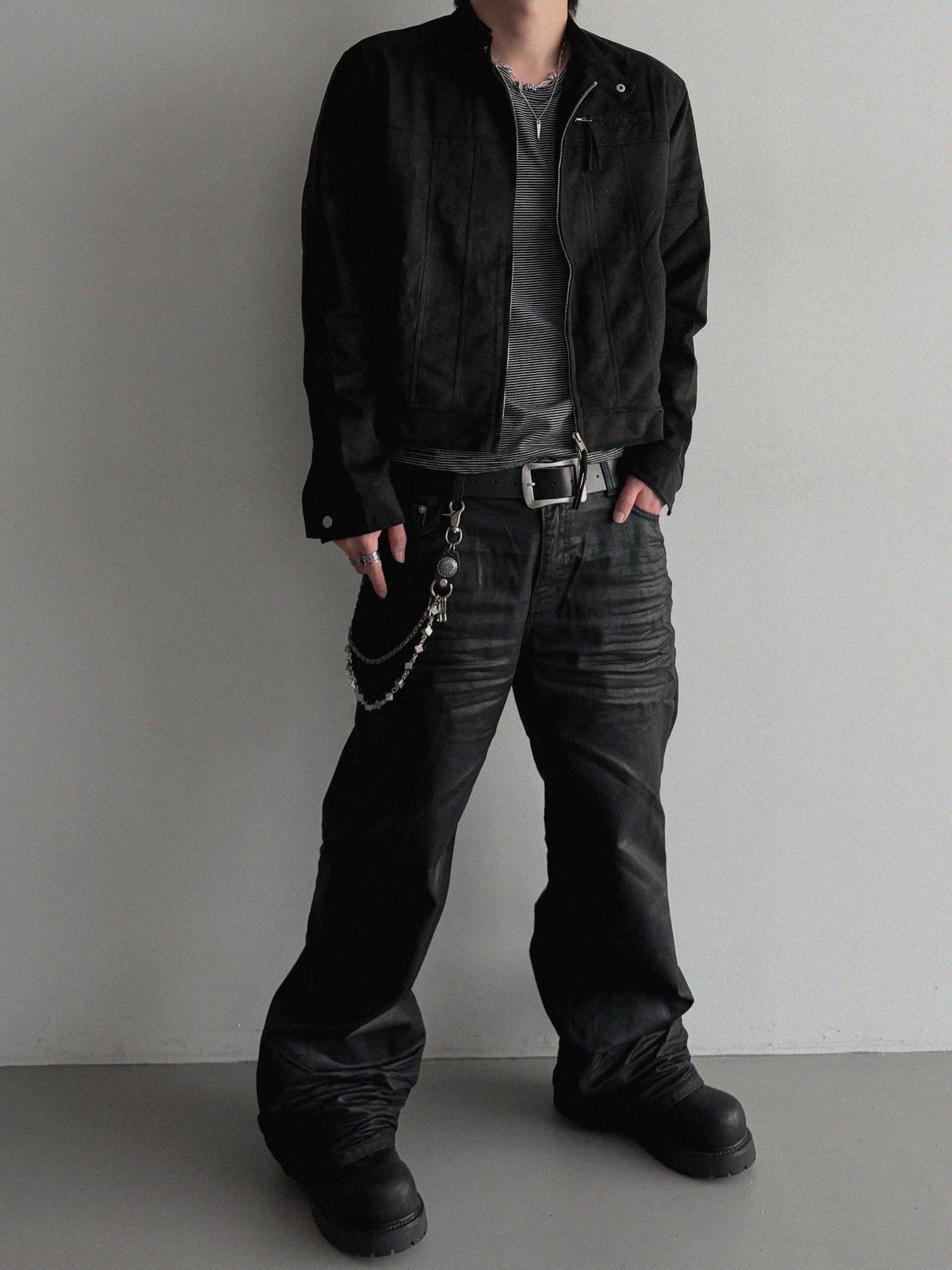 Lemans biker suede crop jacket