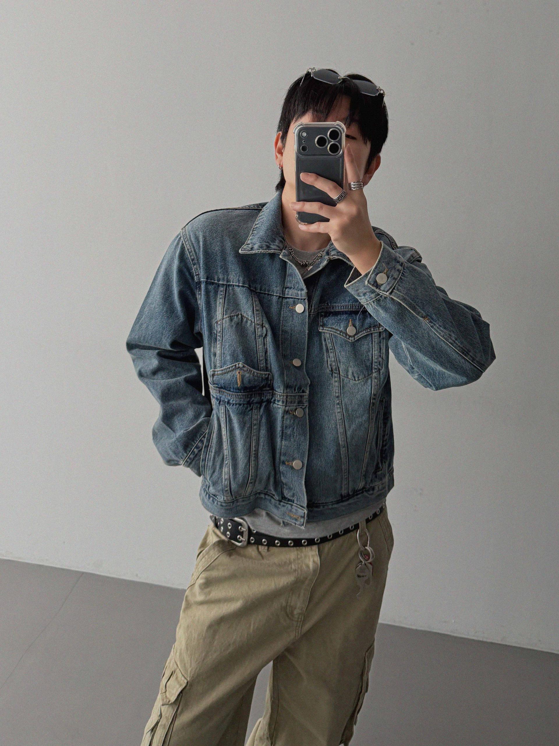 Mabel reverse crop denim jacket