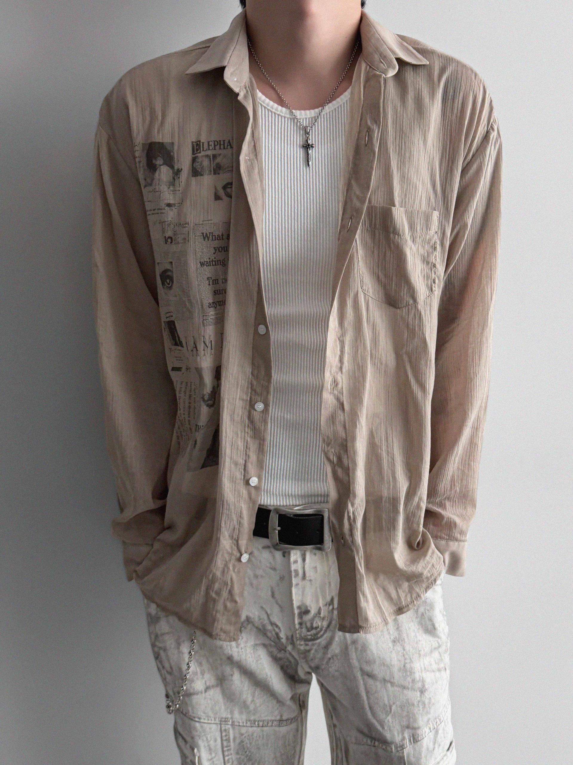 Art digital see-through shirt