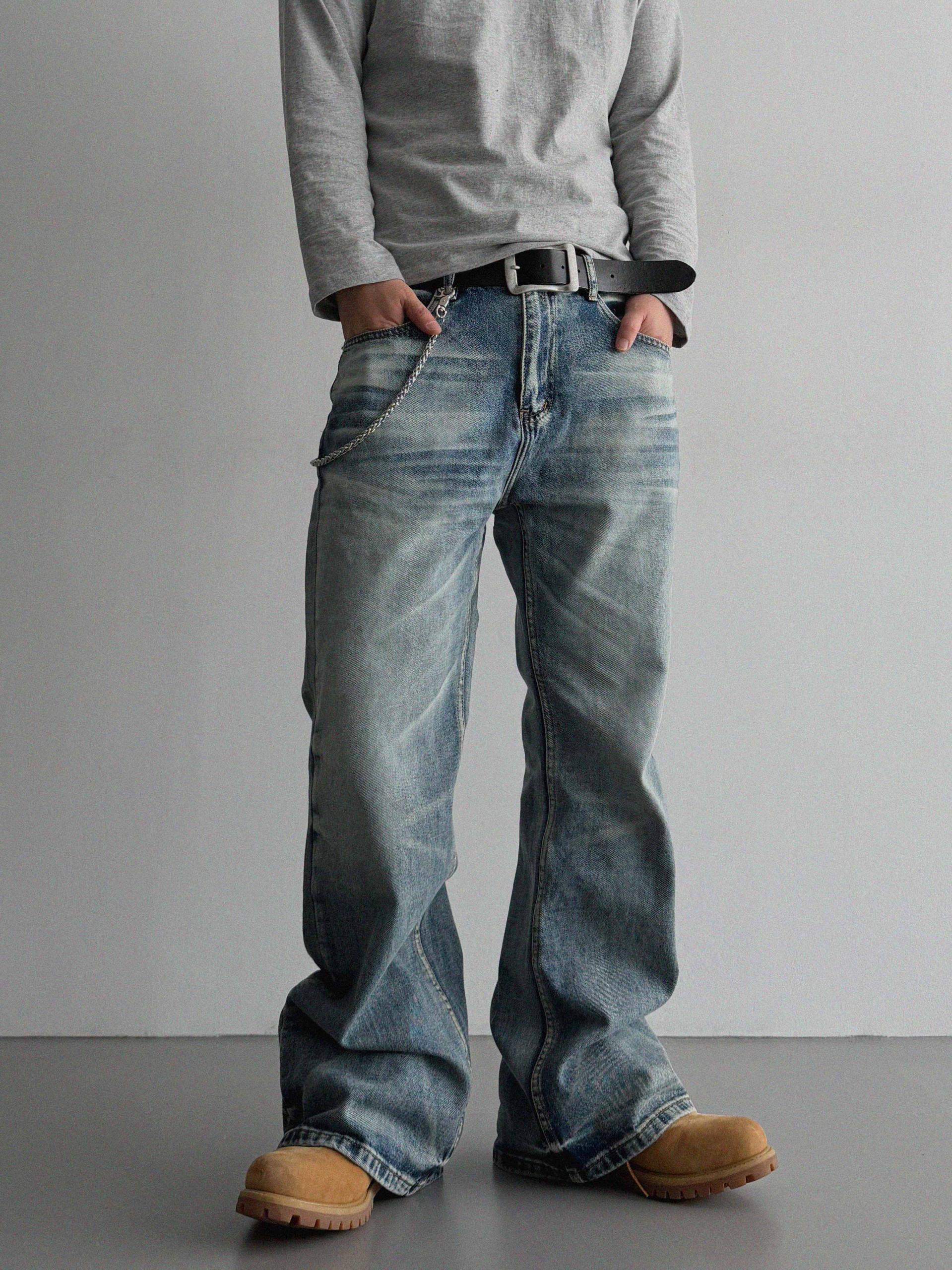 Mobe sand flare denim pants