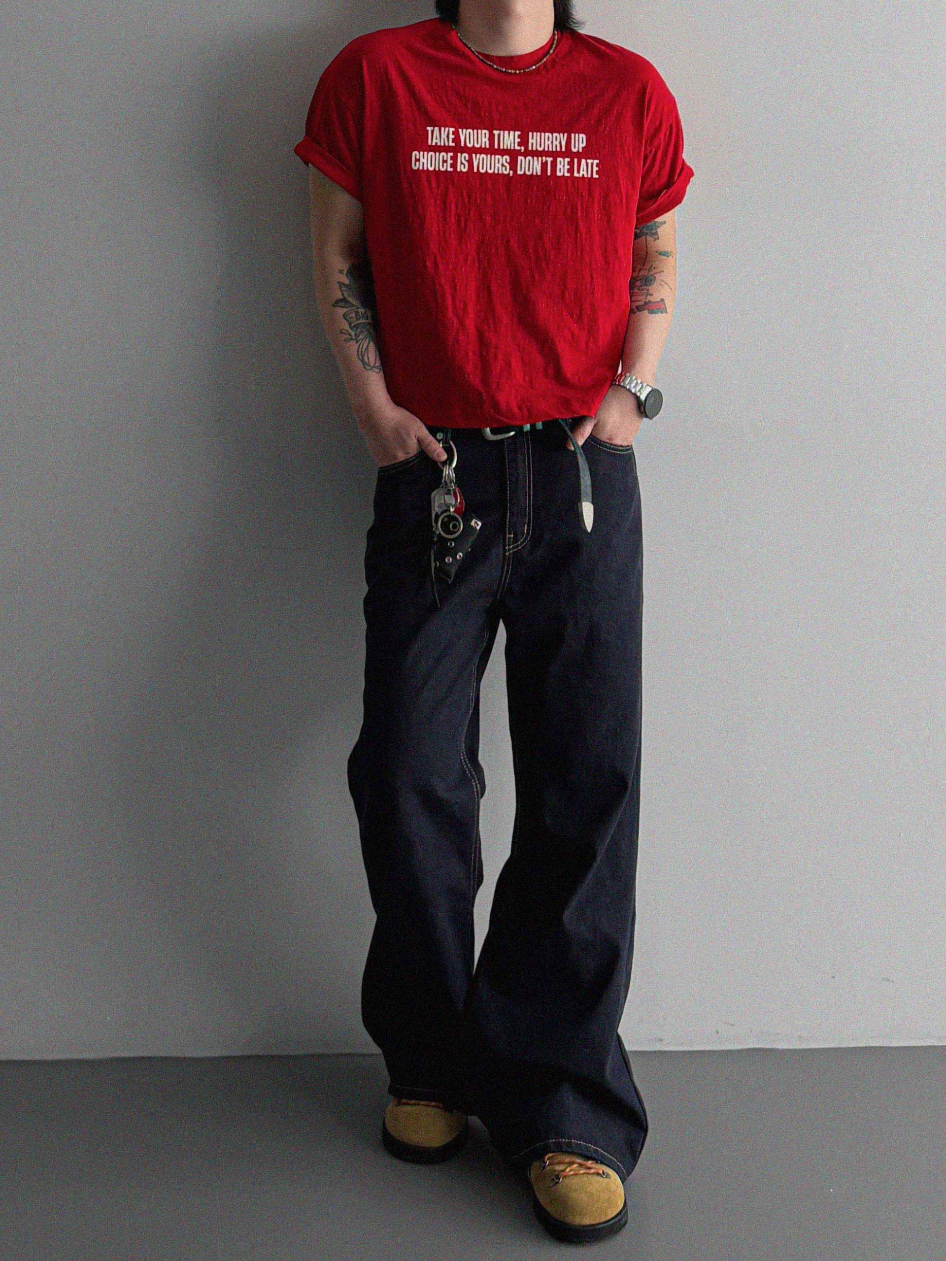 Vintage poit slap crop half t