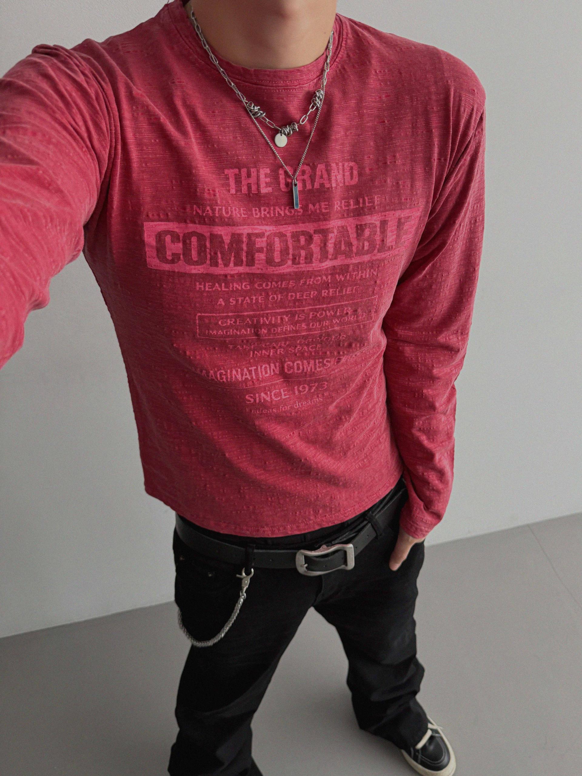 Comfort pigment slub slim t