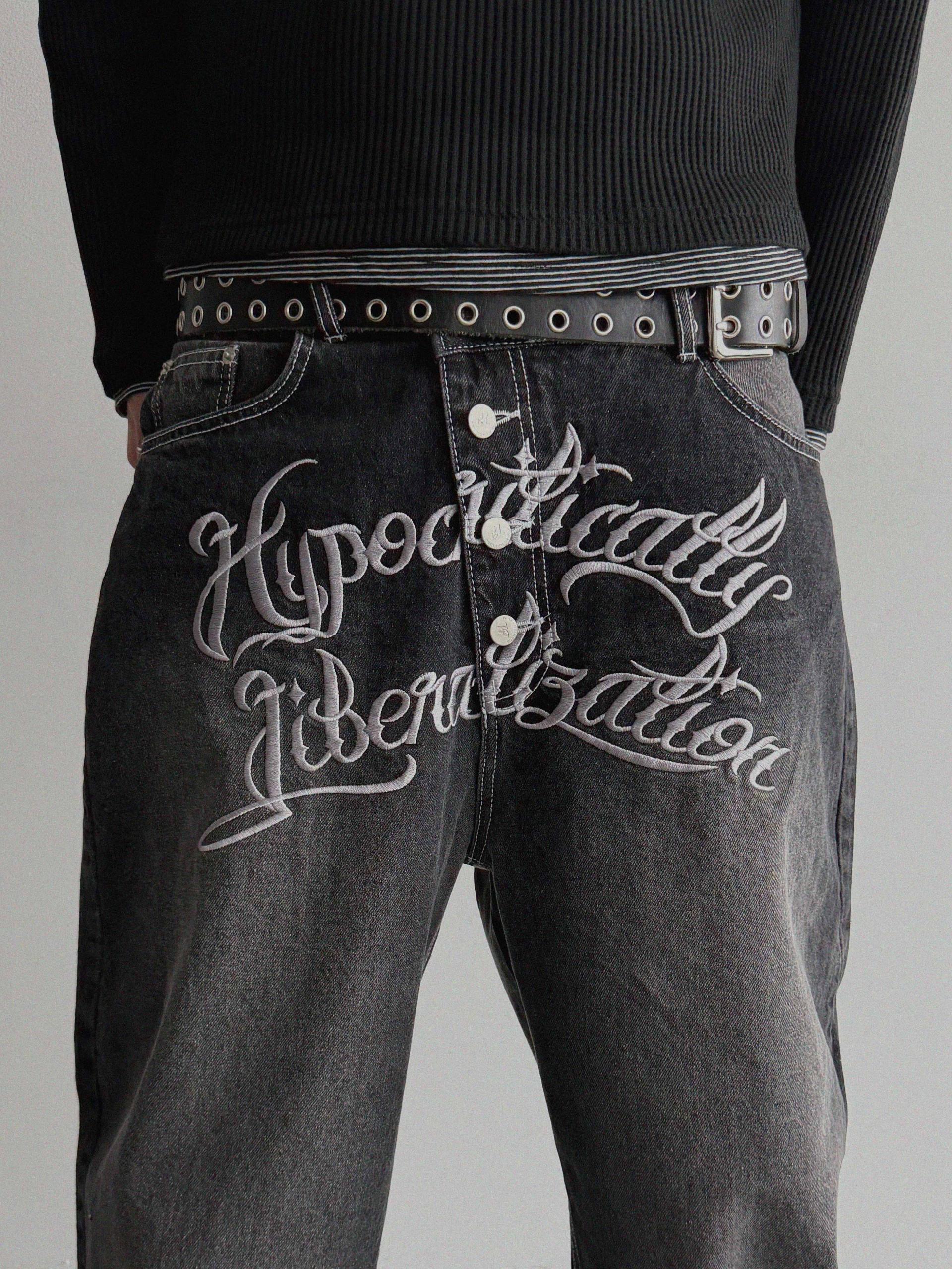 Libera embroidered denim pants