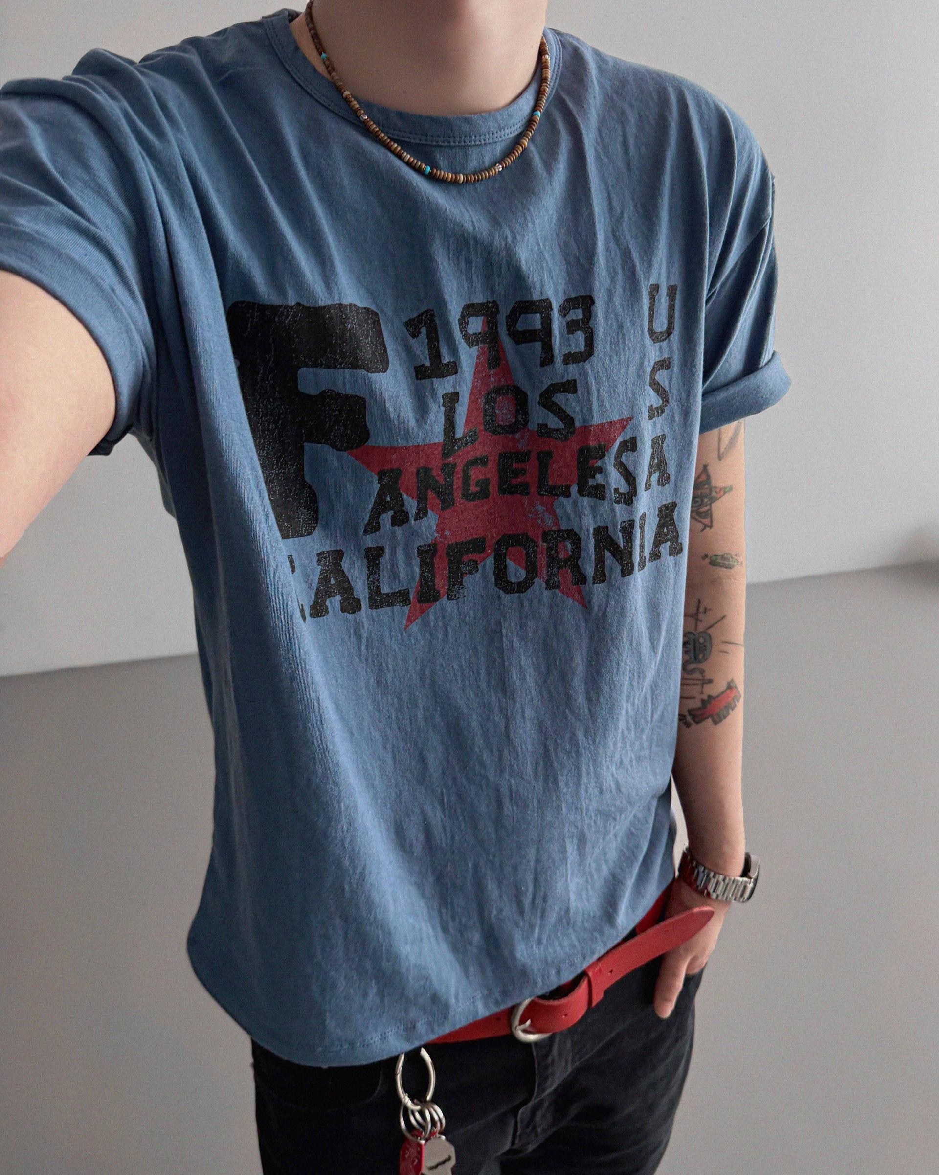 Retro star crop half t