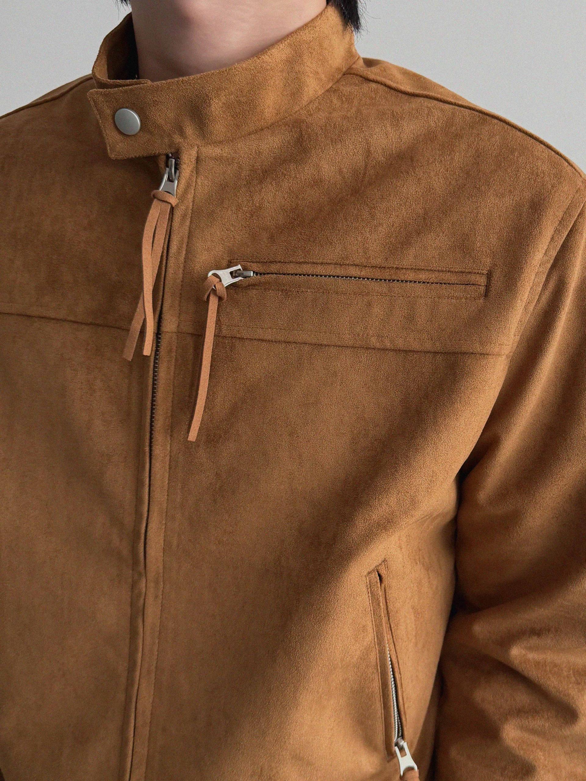 Biker suede crop jacket
