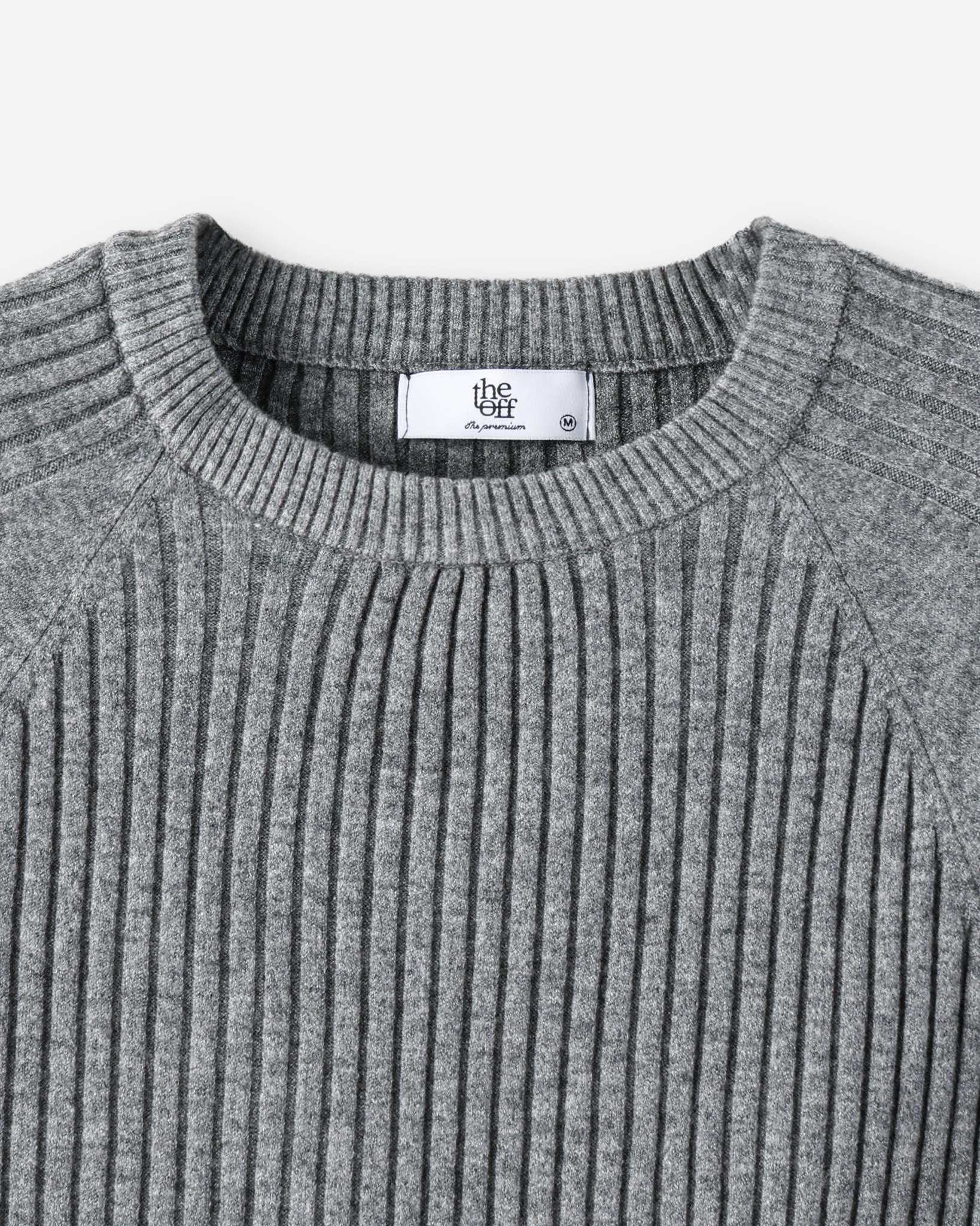 Irregular ribbed raglan muscle knit