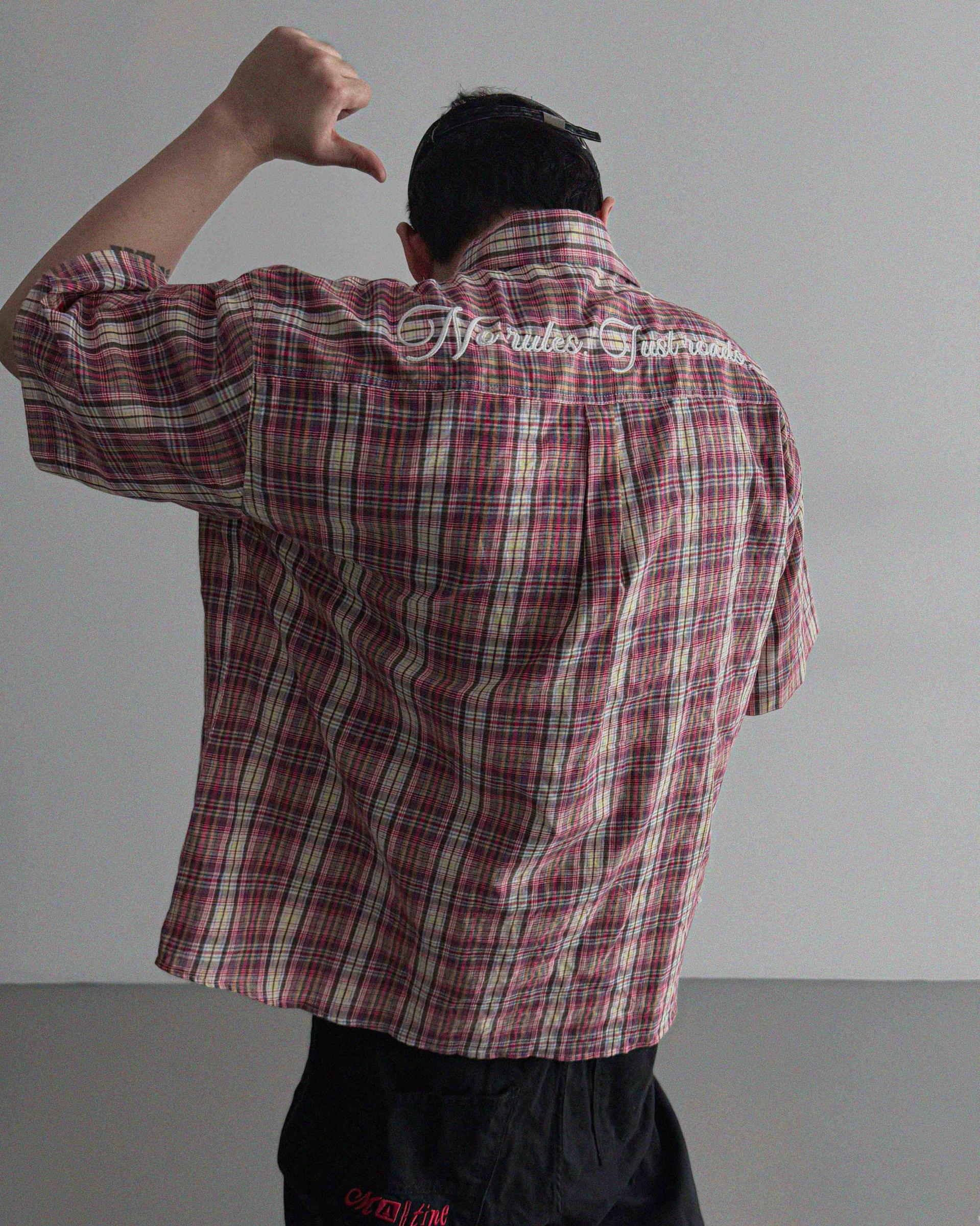 Prepi boxy check half shirt